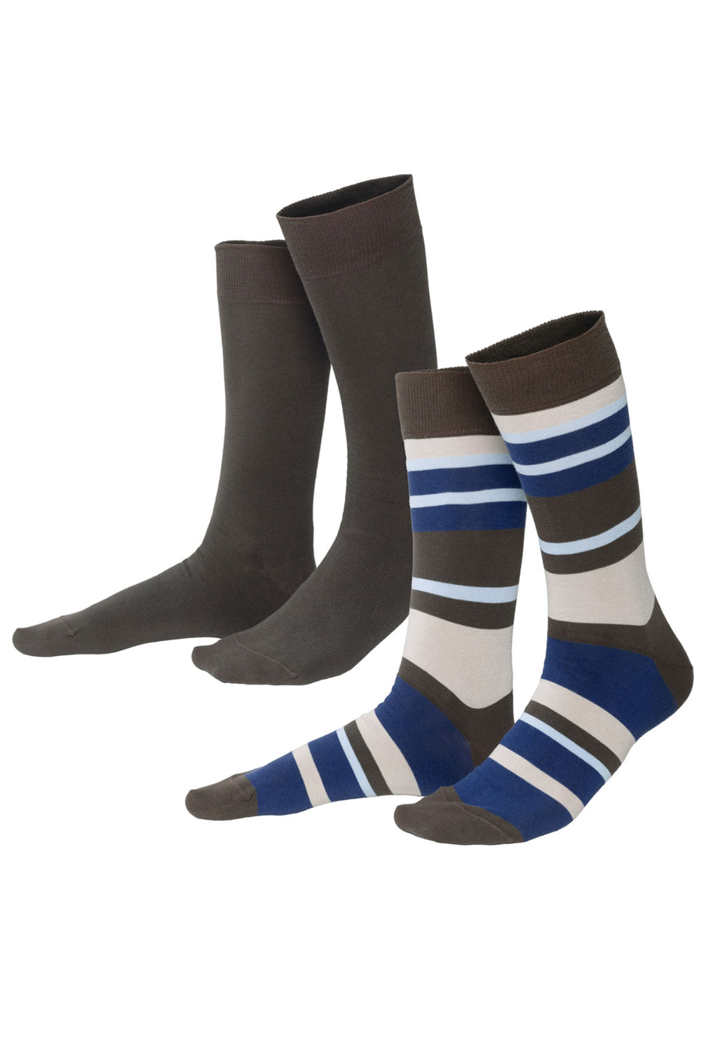 2-pack bruine herensokken biokatoen