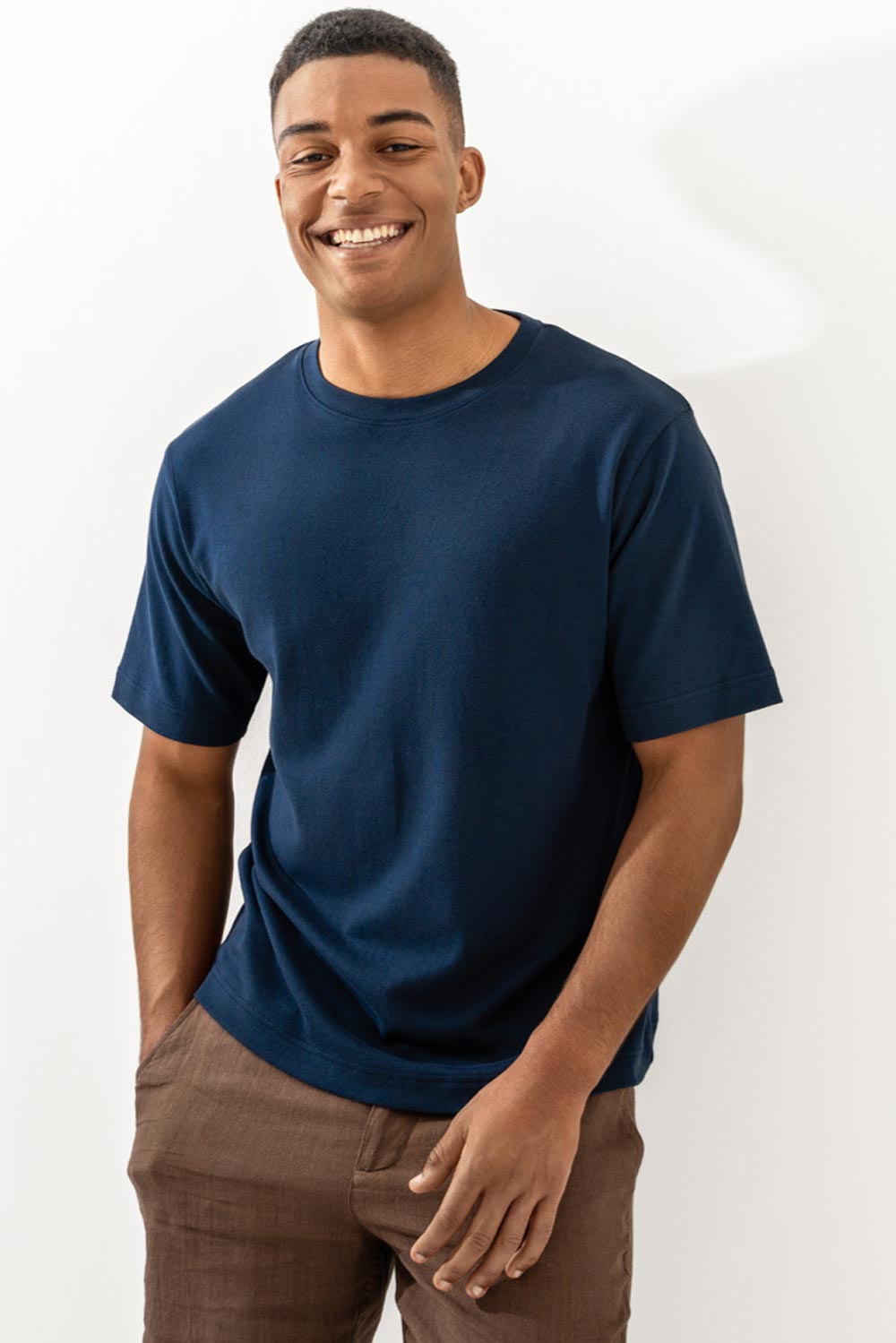 Stevig t-shirt donkerblauw