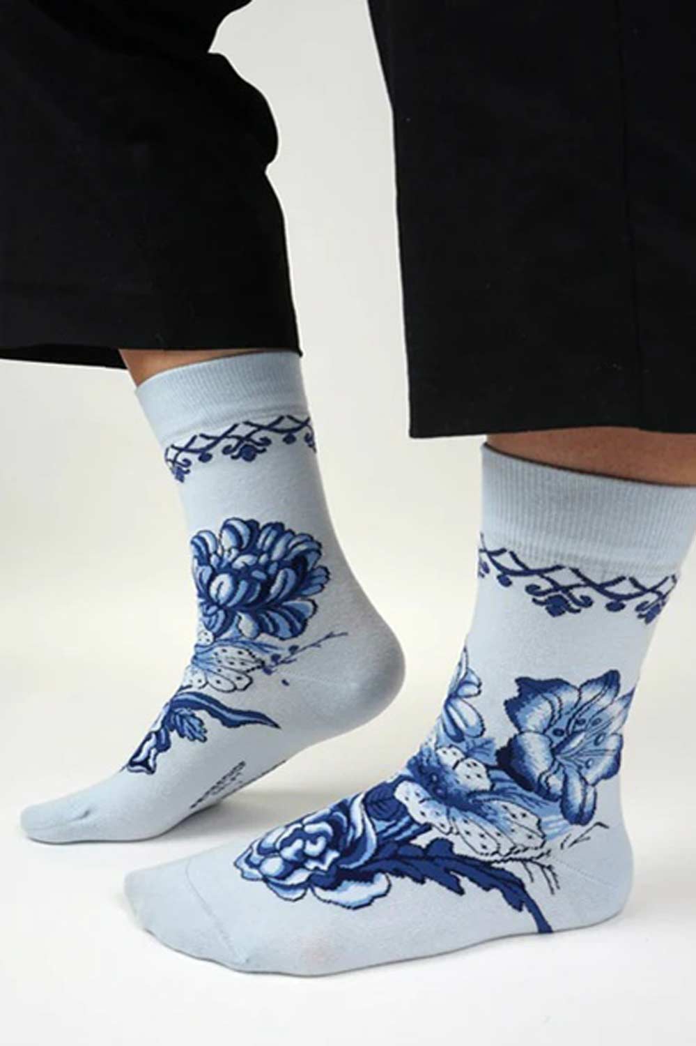 Sokken Delfts blauw bloemen - Afbeelding 2