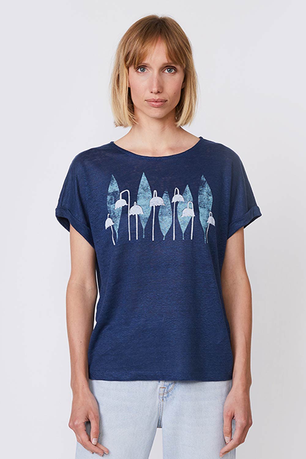 Mouwloos linnen T-shirt Lelietje van Dalen