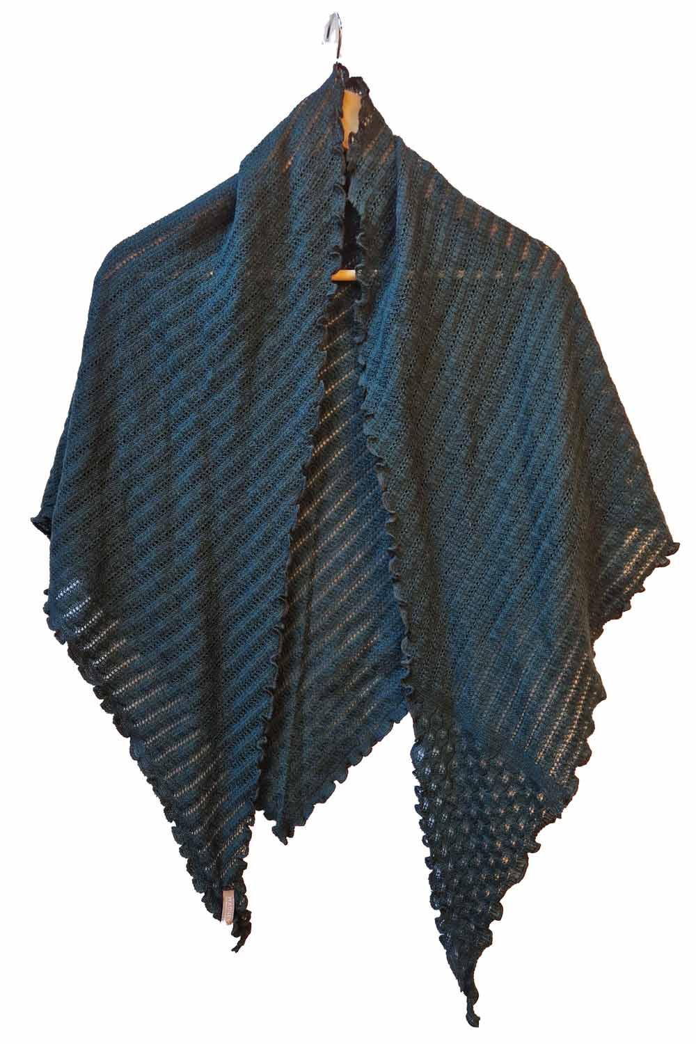 Wollen sjaal ajour donkergroen