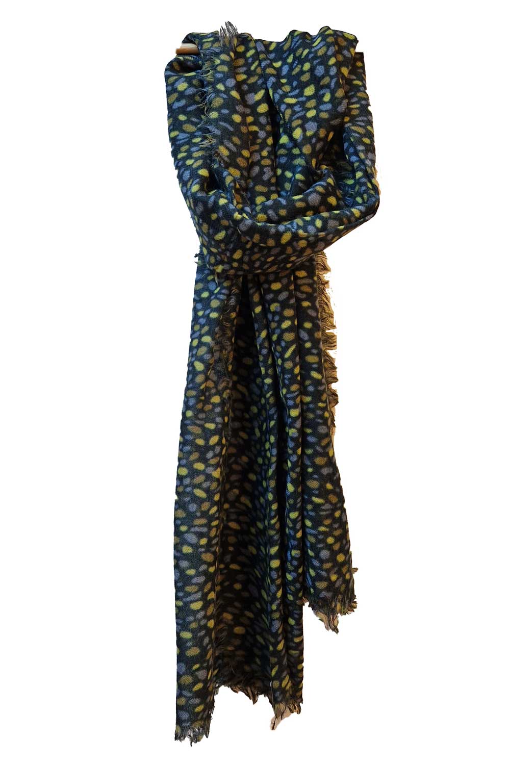 Lange wollen sjaal donkergroen