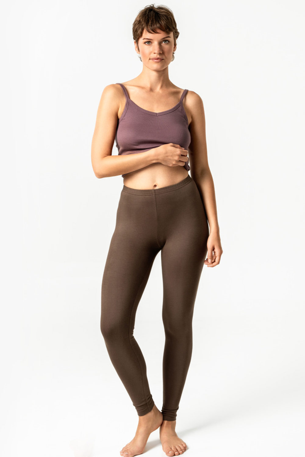 Legging biokatoen bruin