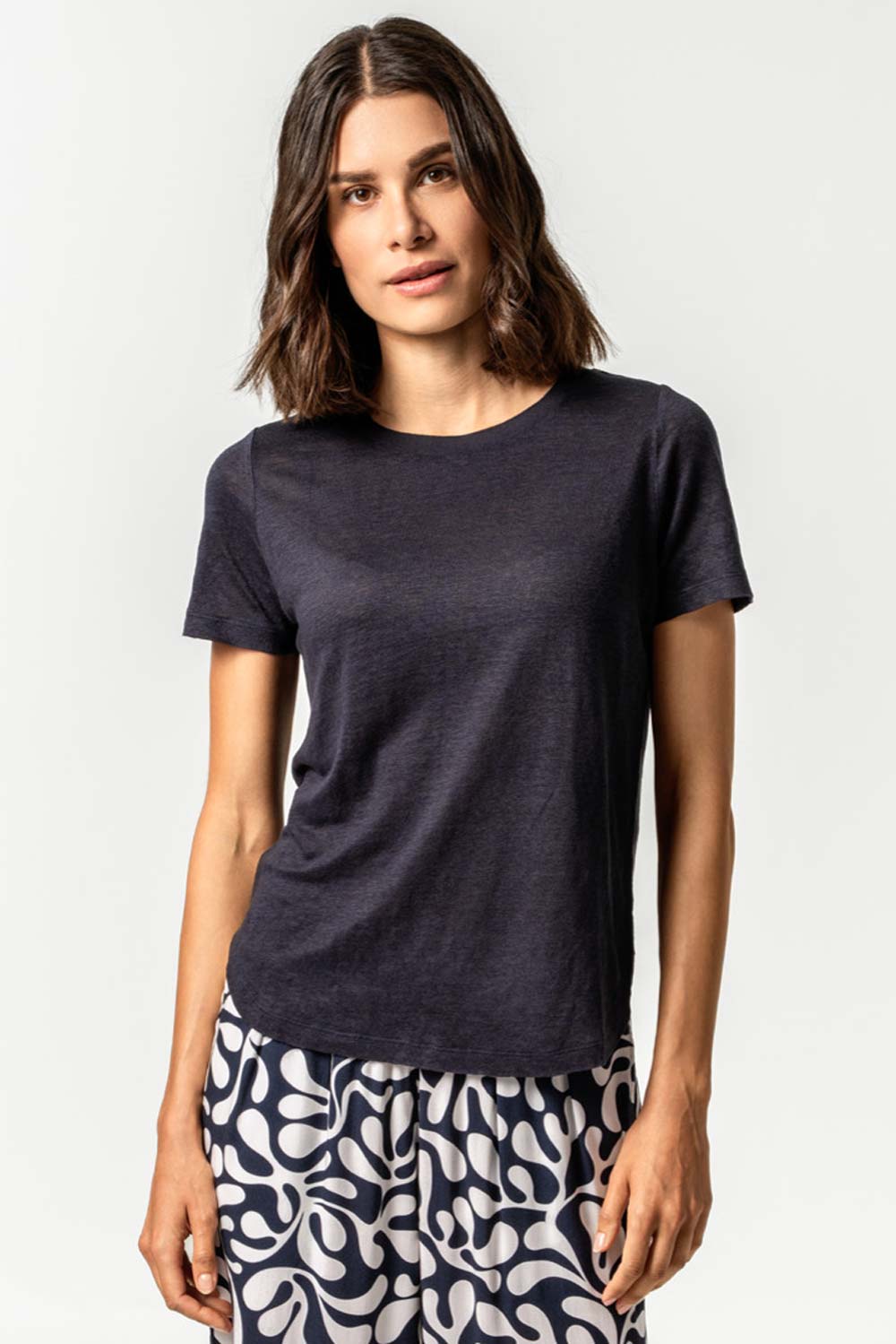 Linnen shirt donkerblauw - Afbeelding 2