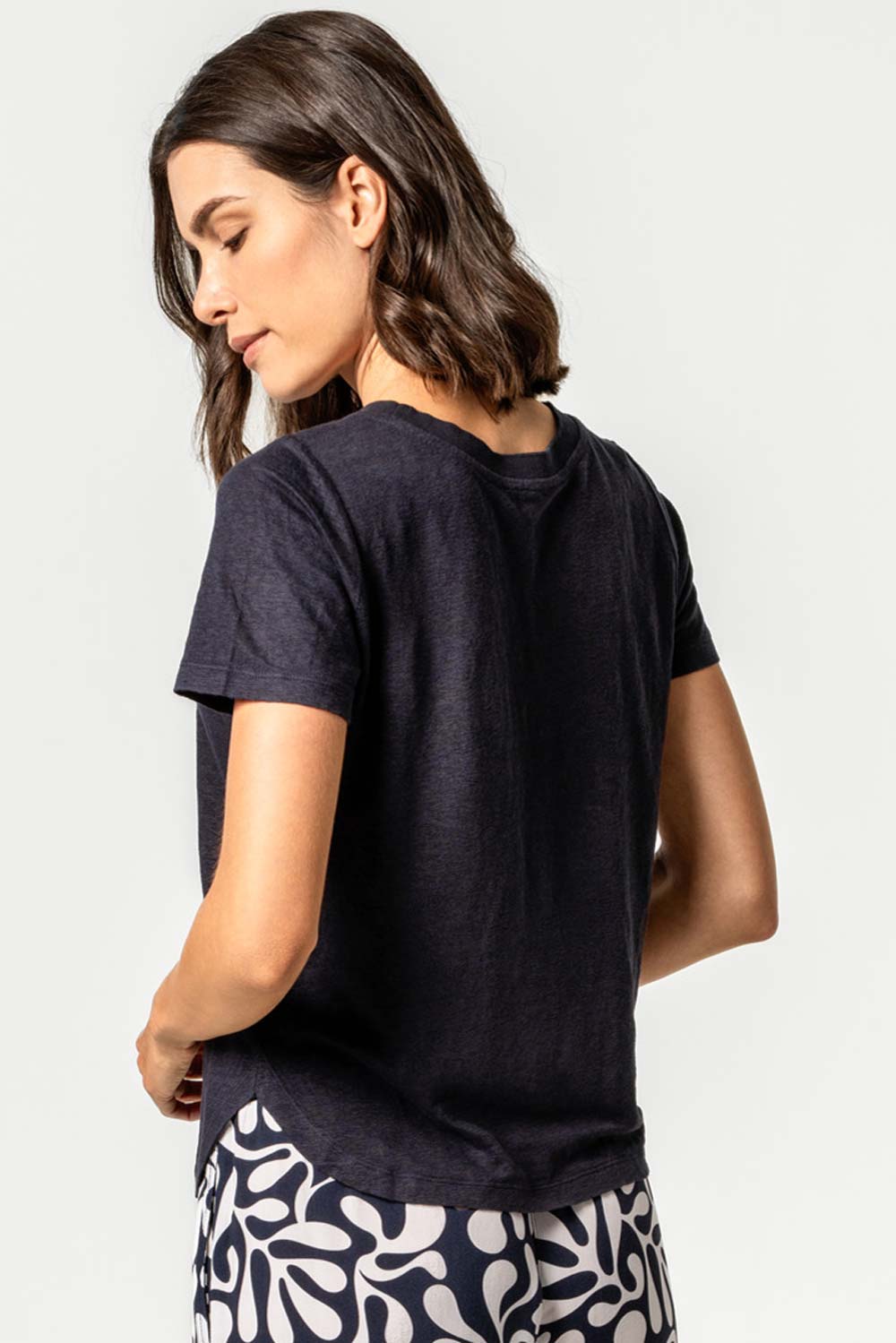 Linnen shirt donkerblauw - Afbeelding 3