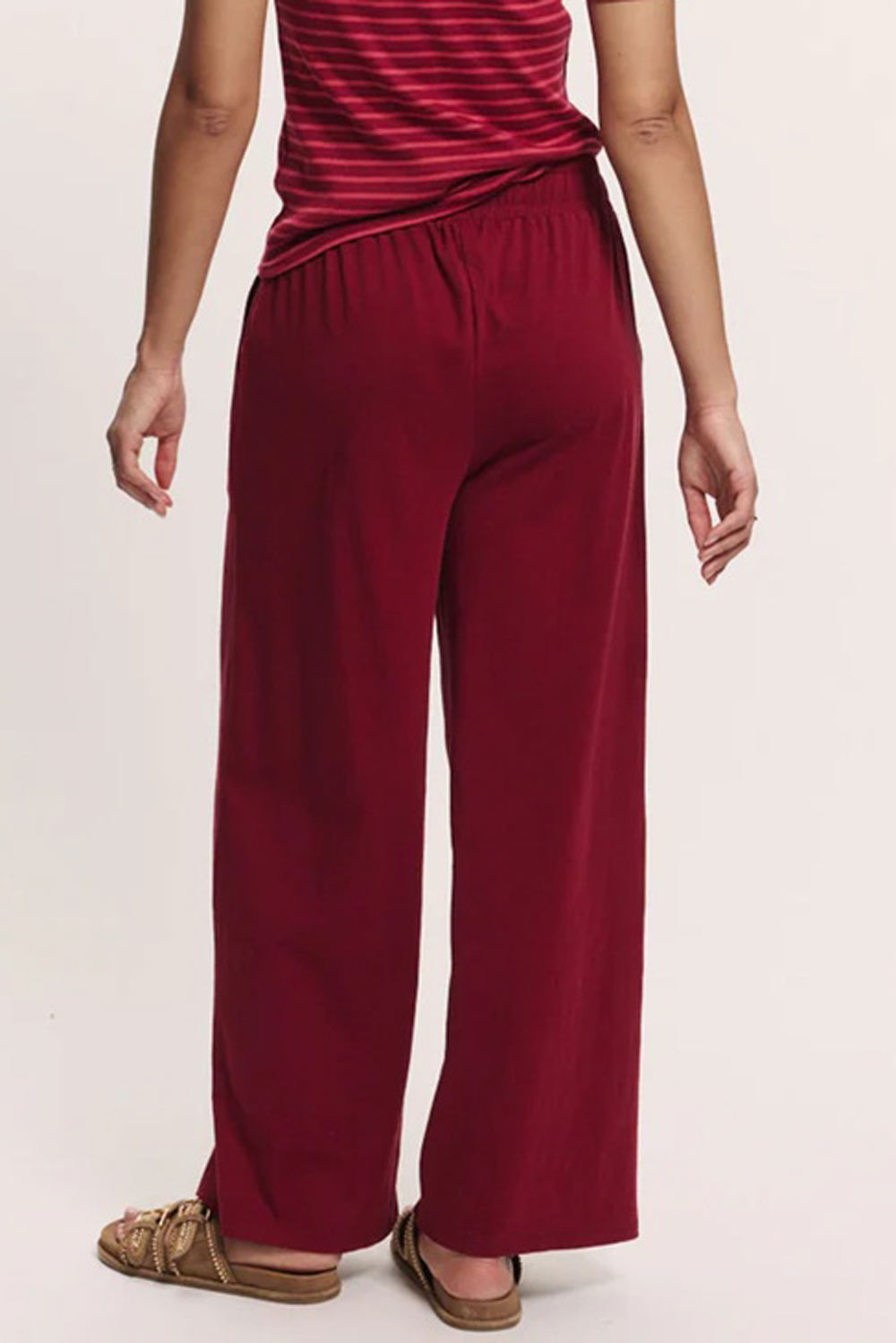 Wijde zomerbroek biokatoen rood - Afbeelding 2