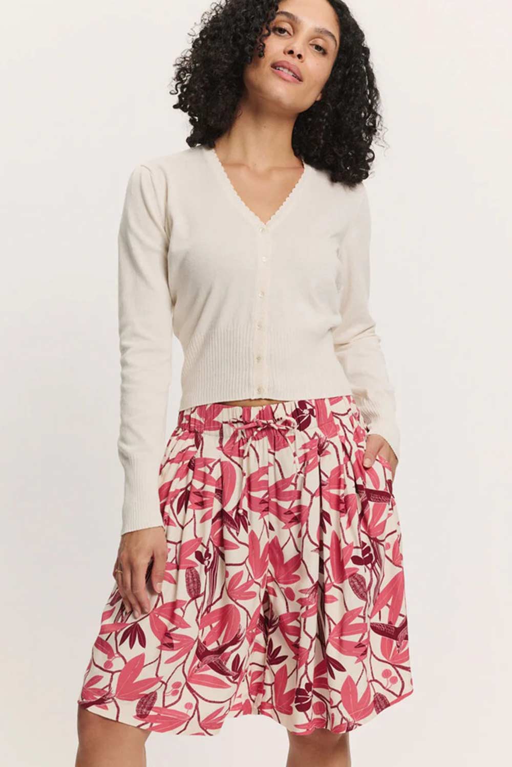 Korte broekrok bloemenprint