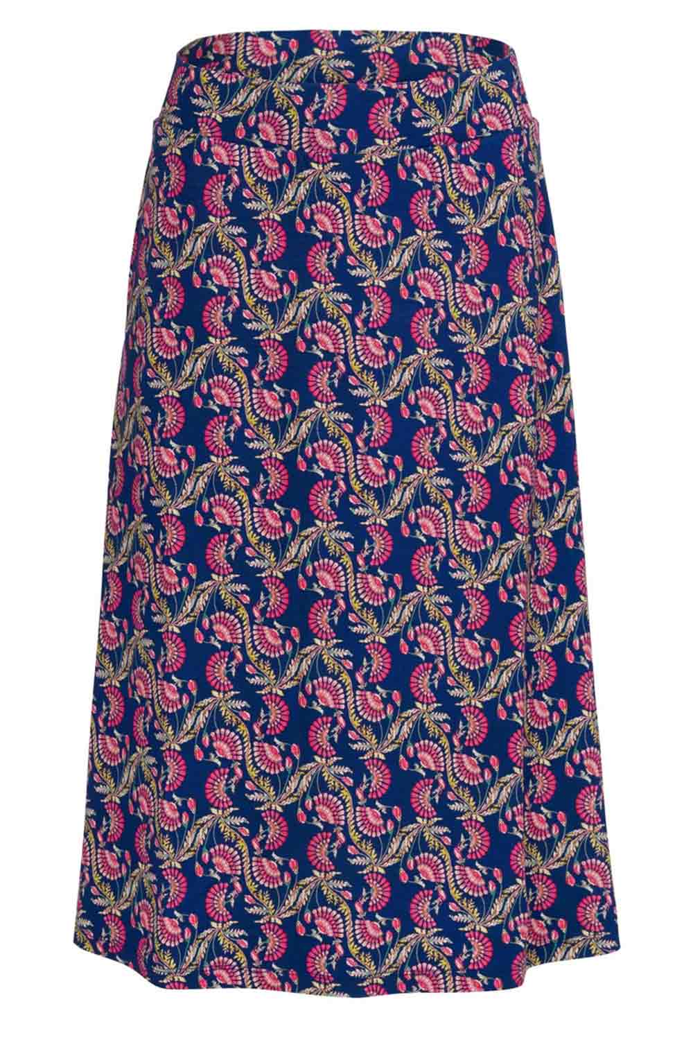 Lange rok met roze bloemenprint