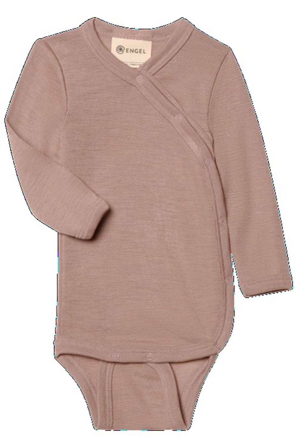 Wikkelromper wolzijde lange mouw roze