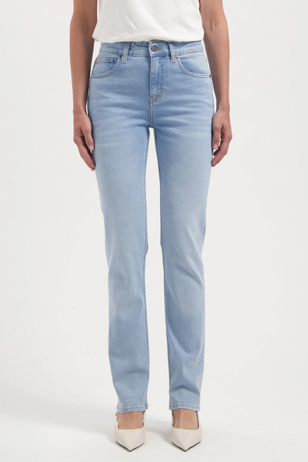 Jeans Logan high slim light aged