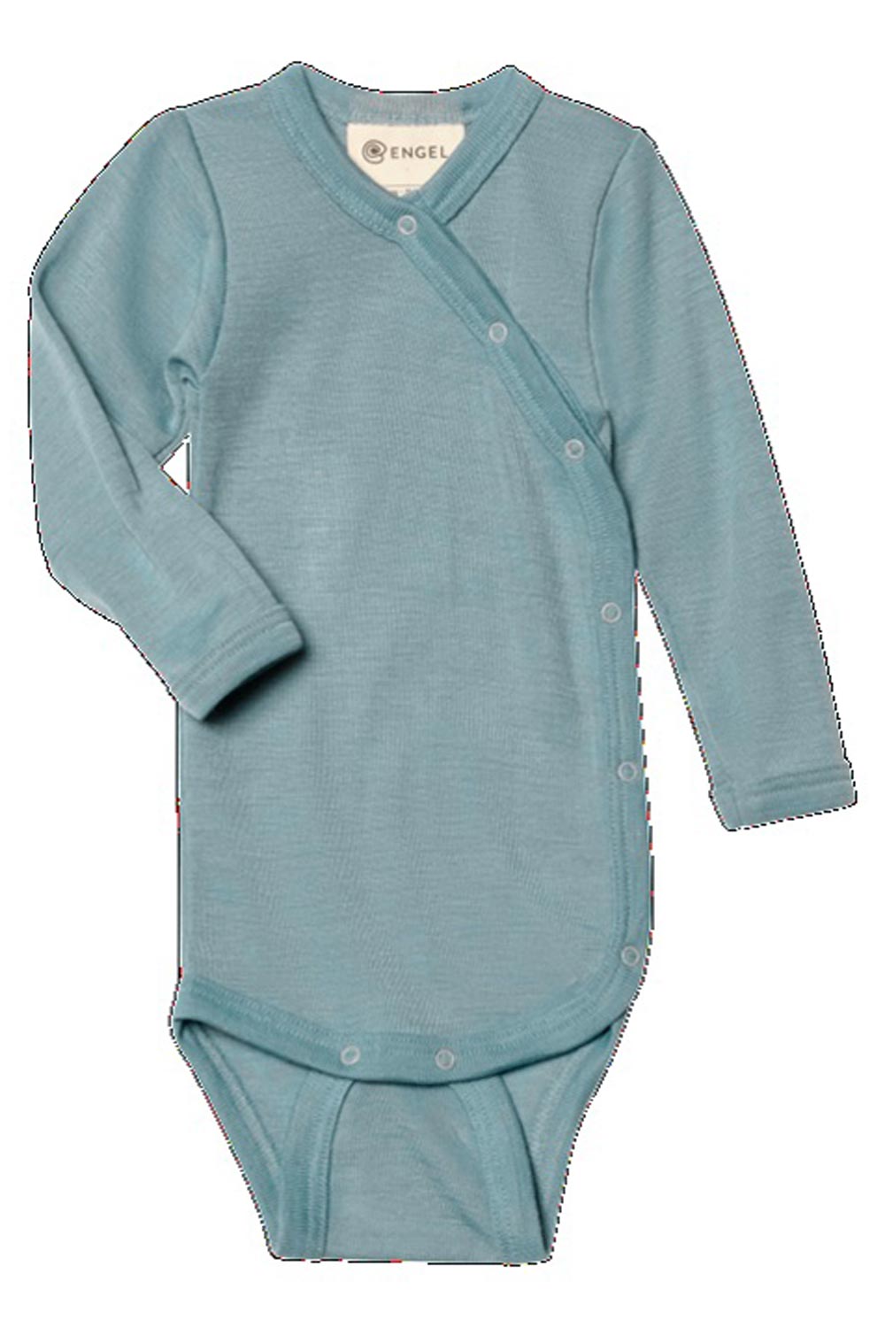 Wikkelromper wolzijde lange mouw lichtblauw