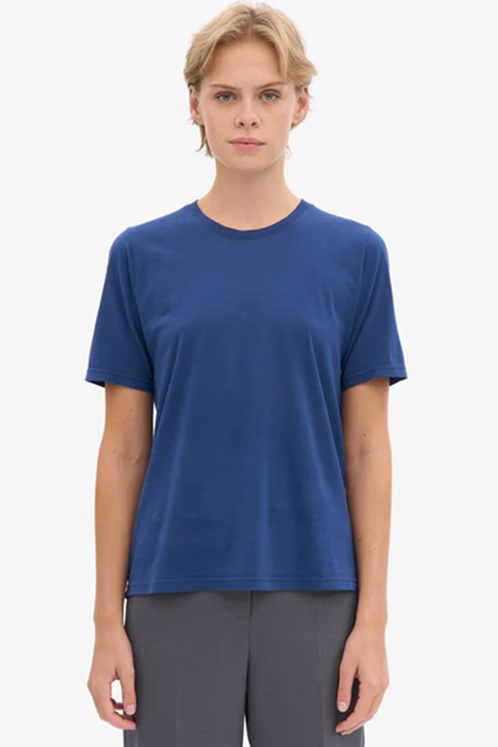 T-shirt biokatoen marine blauw - Afbeelding 2