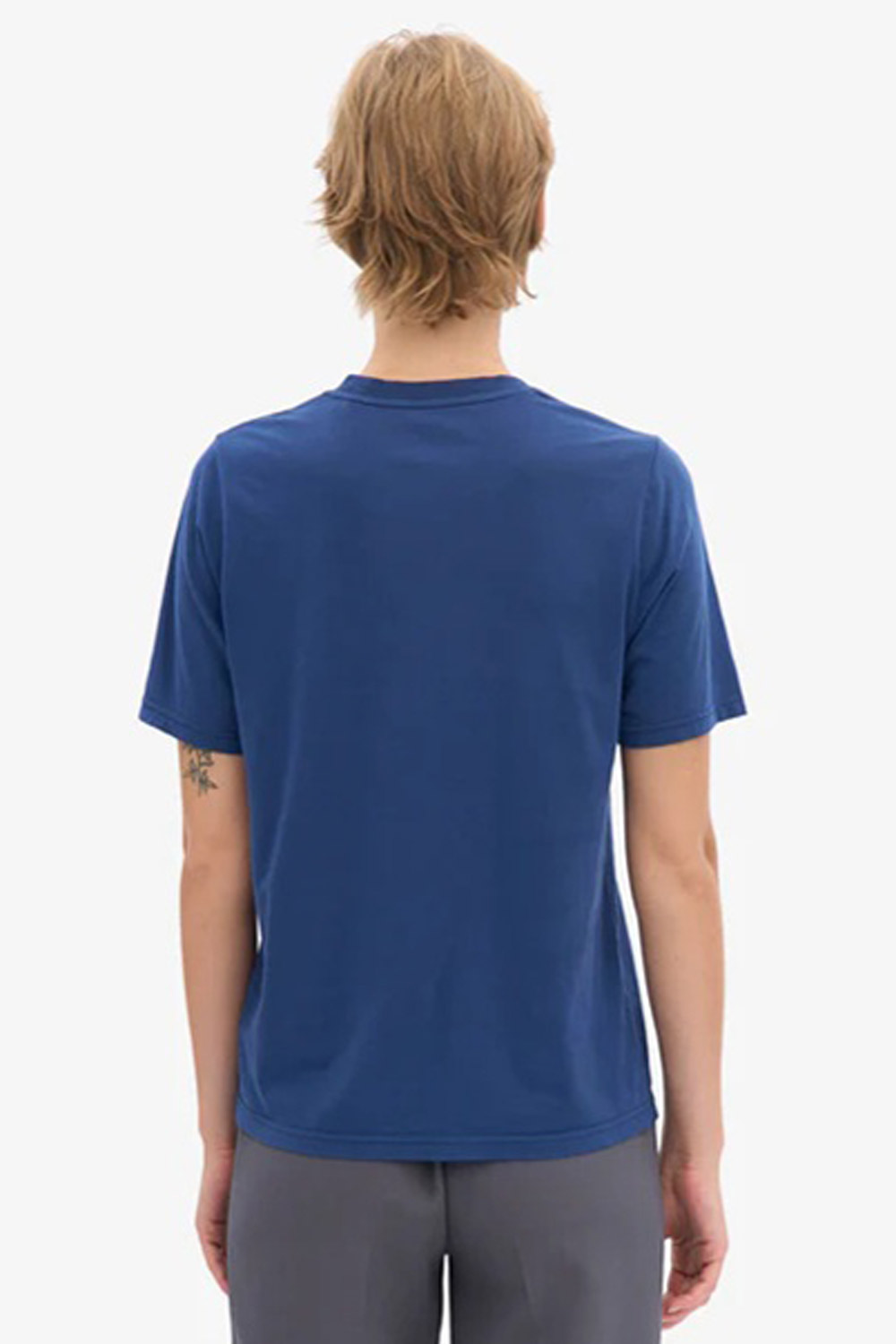 T-shirt biokatoen marine blauw - Afbeelding 3