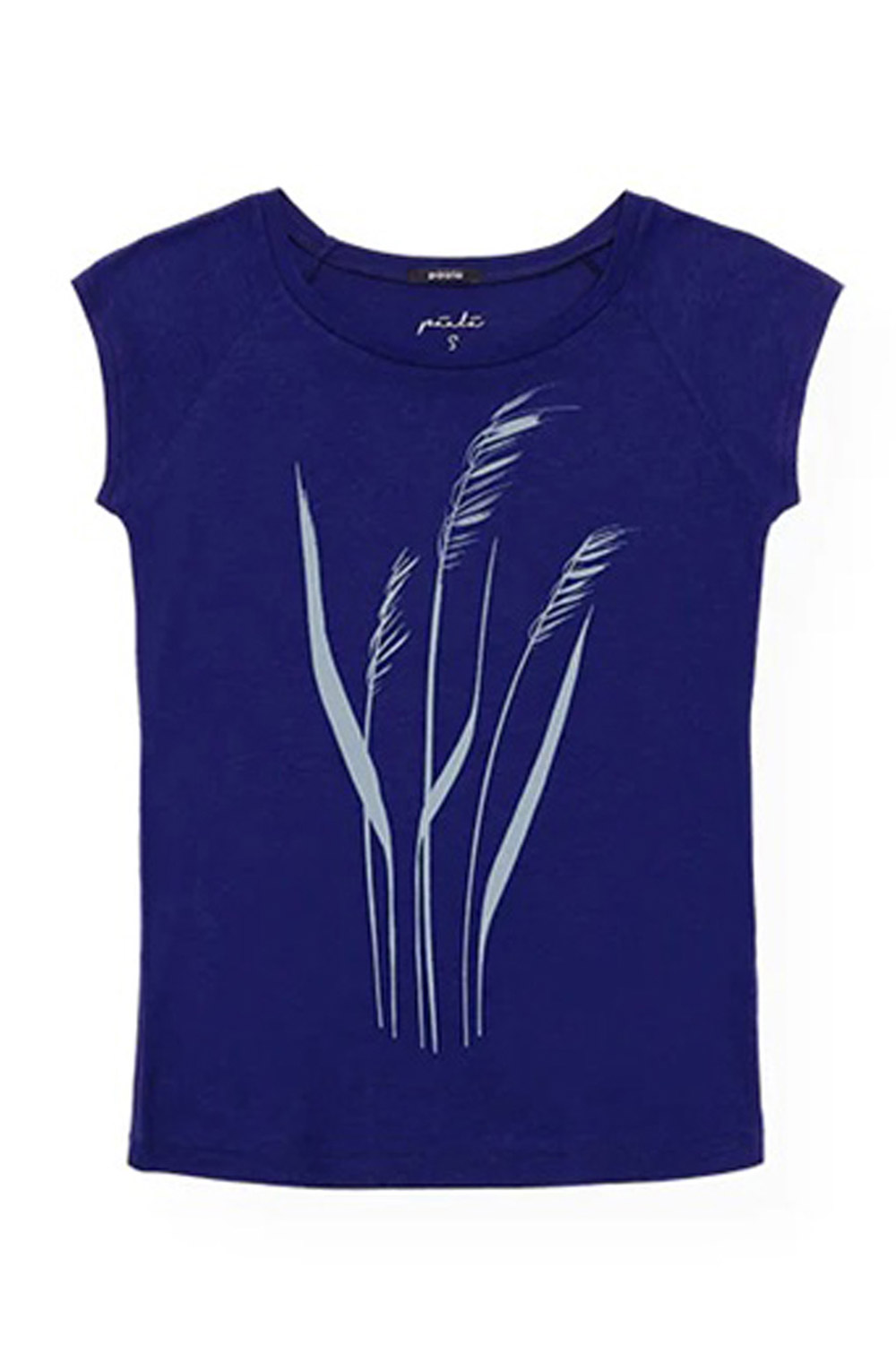 T-shirt kobaltblauw bamboe-biokatoen duingras