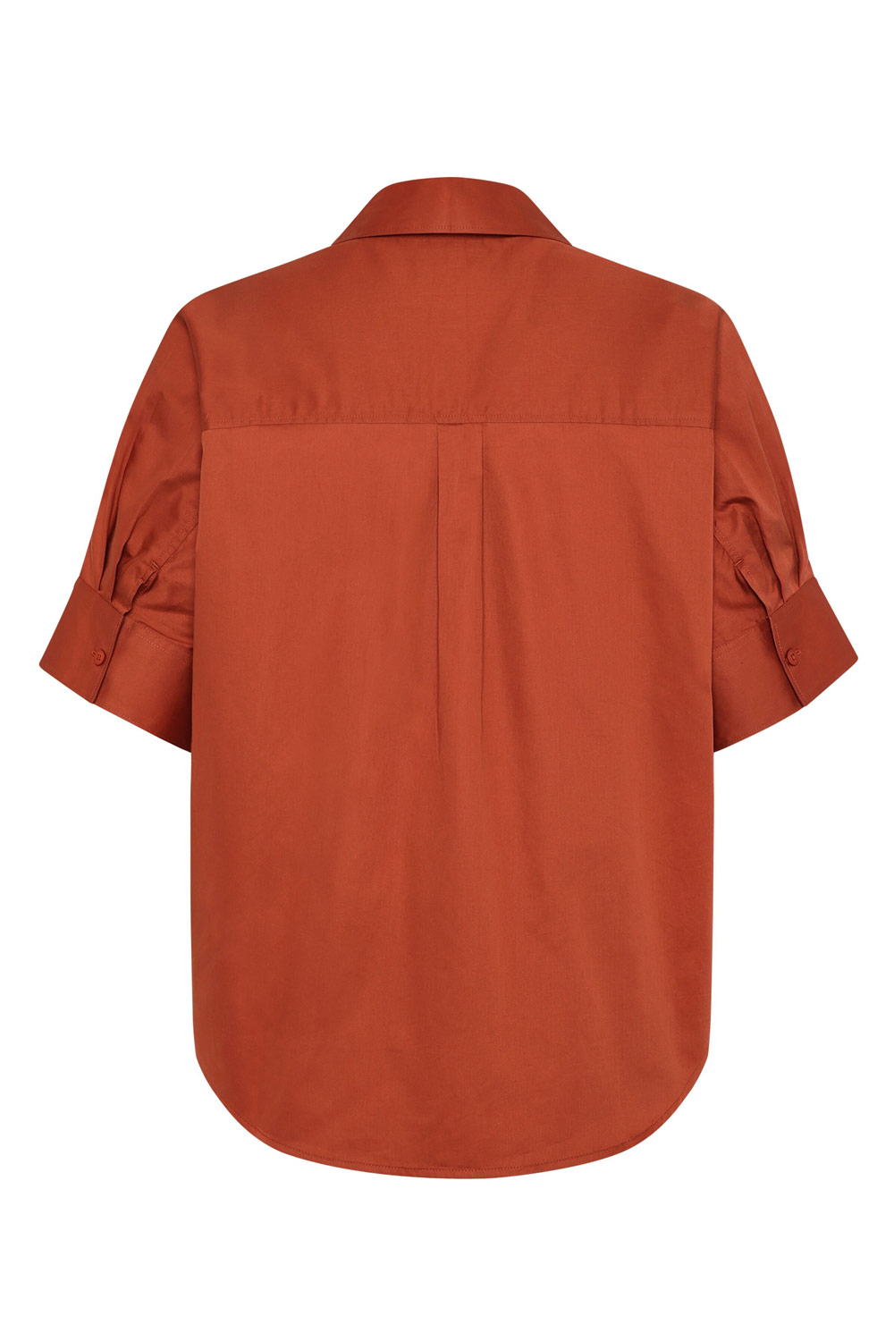 Blouse satijn biokatoen oranje-bruin - Afbeelding 2