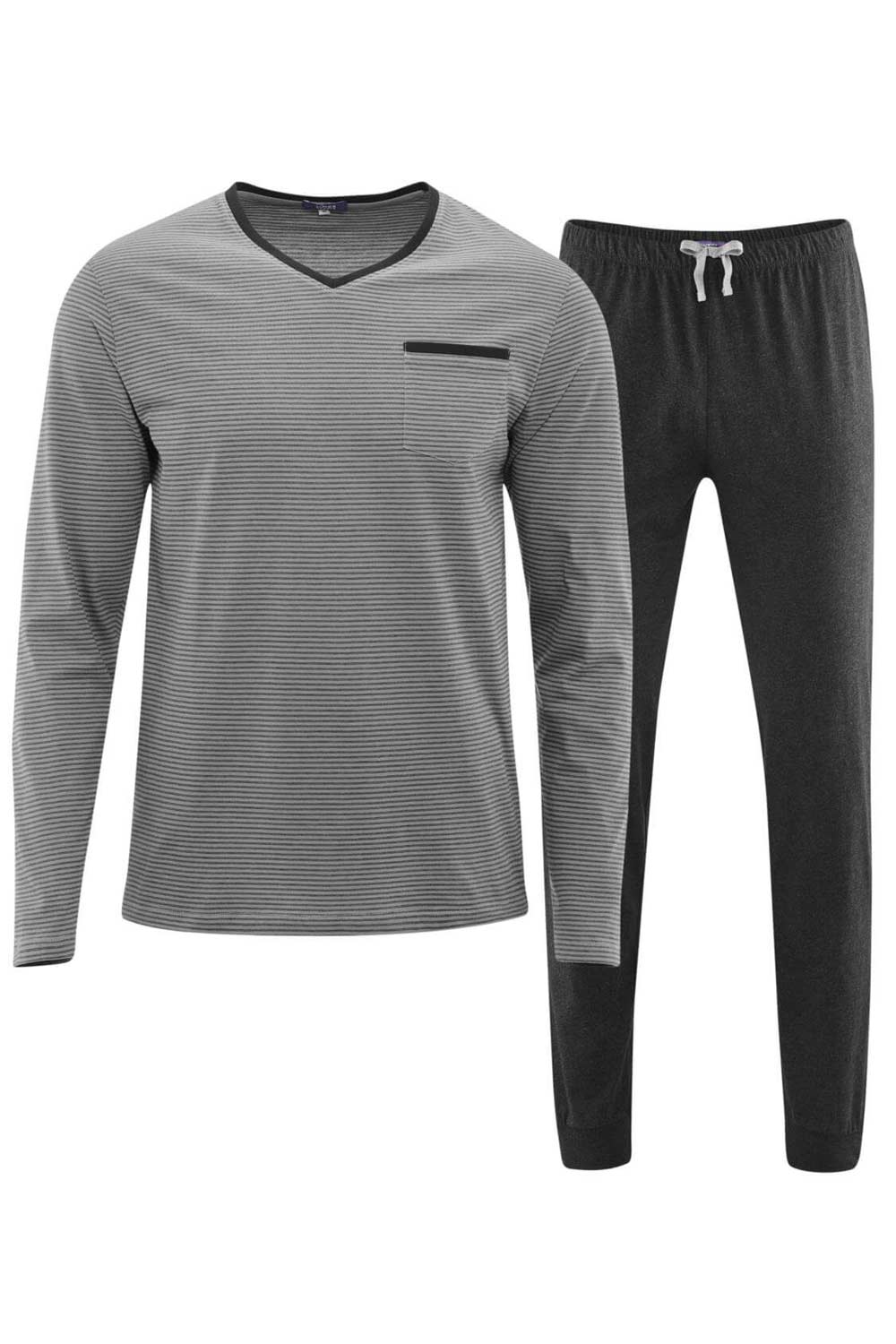 Dunne herenpyjama grijs