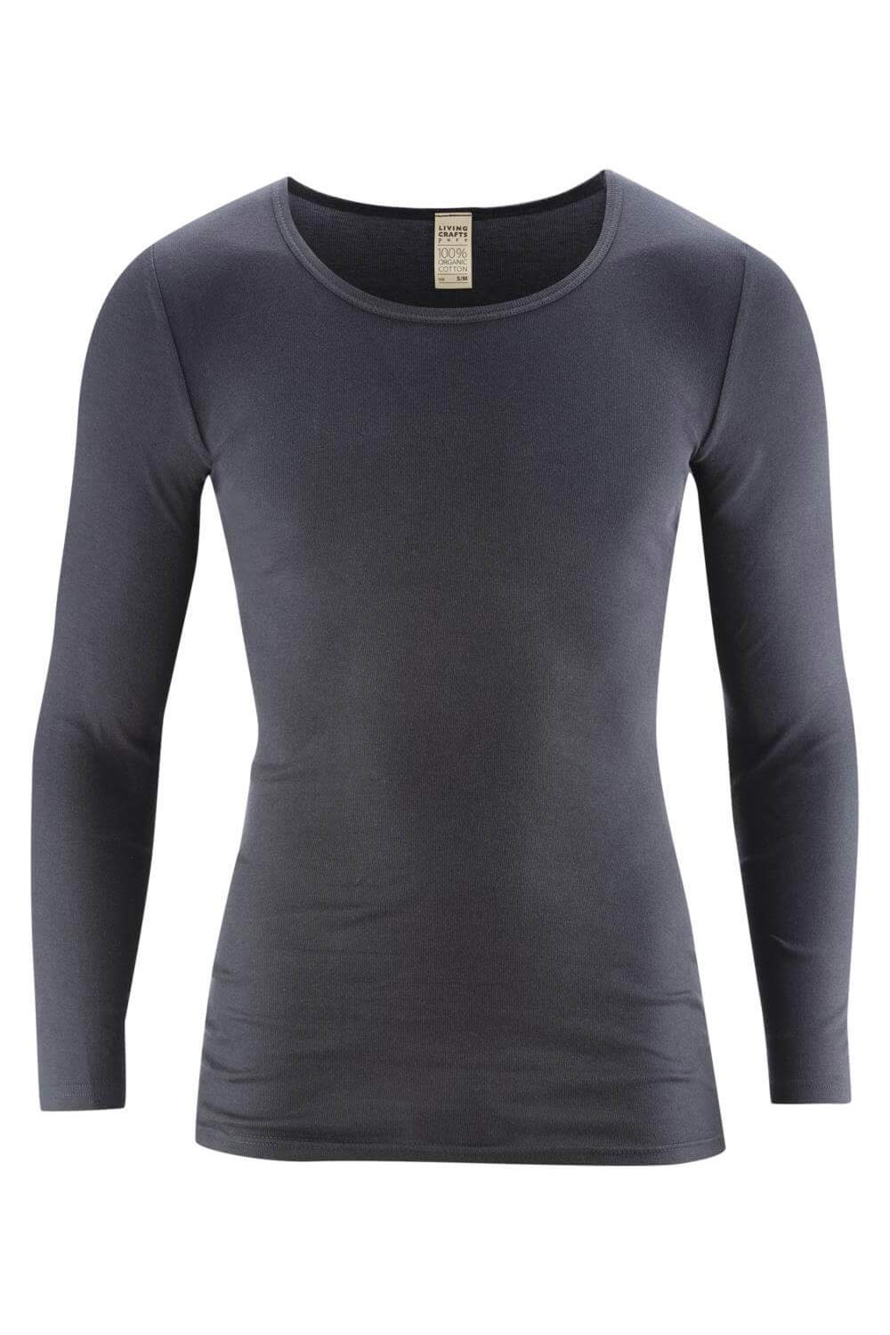Lange mouwen shirt biokatoen donkerblauw