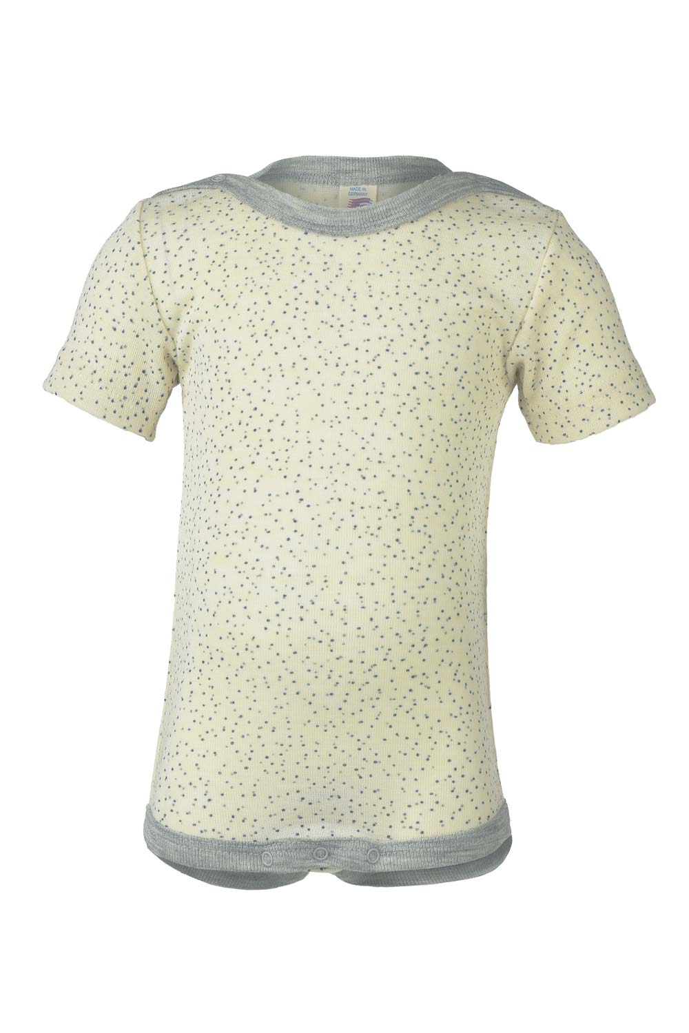 Romper wol/zijde korte mouw print