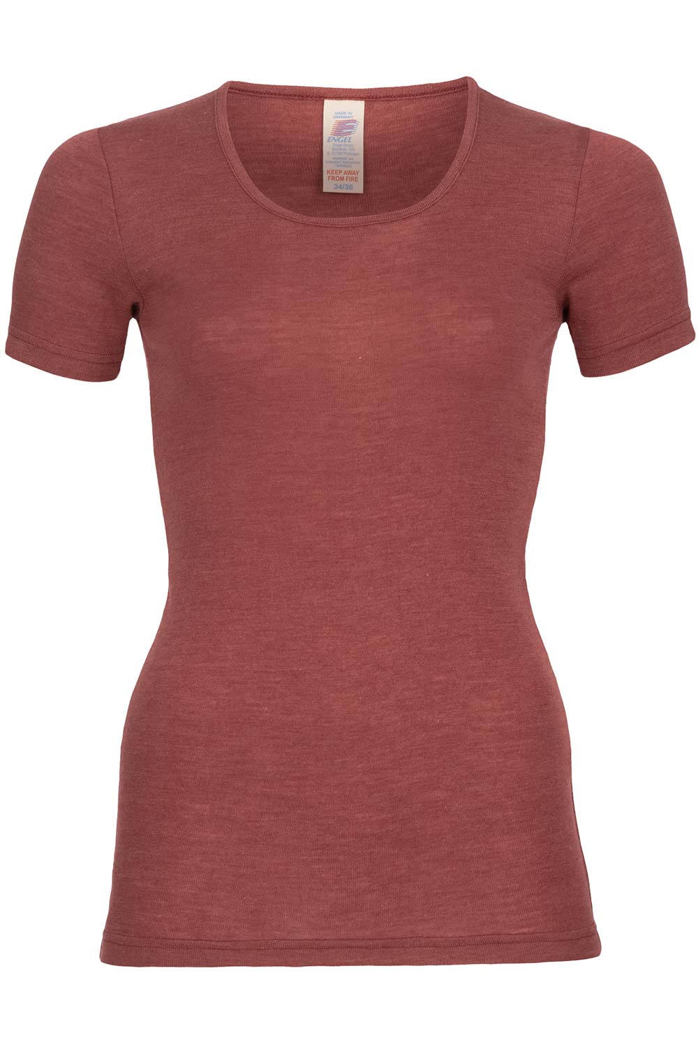 T-shirt wol zijde korte mouw koper - Afbeelding 2
