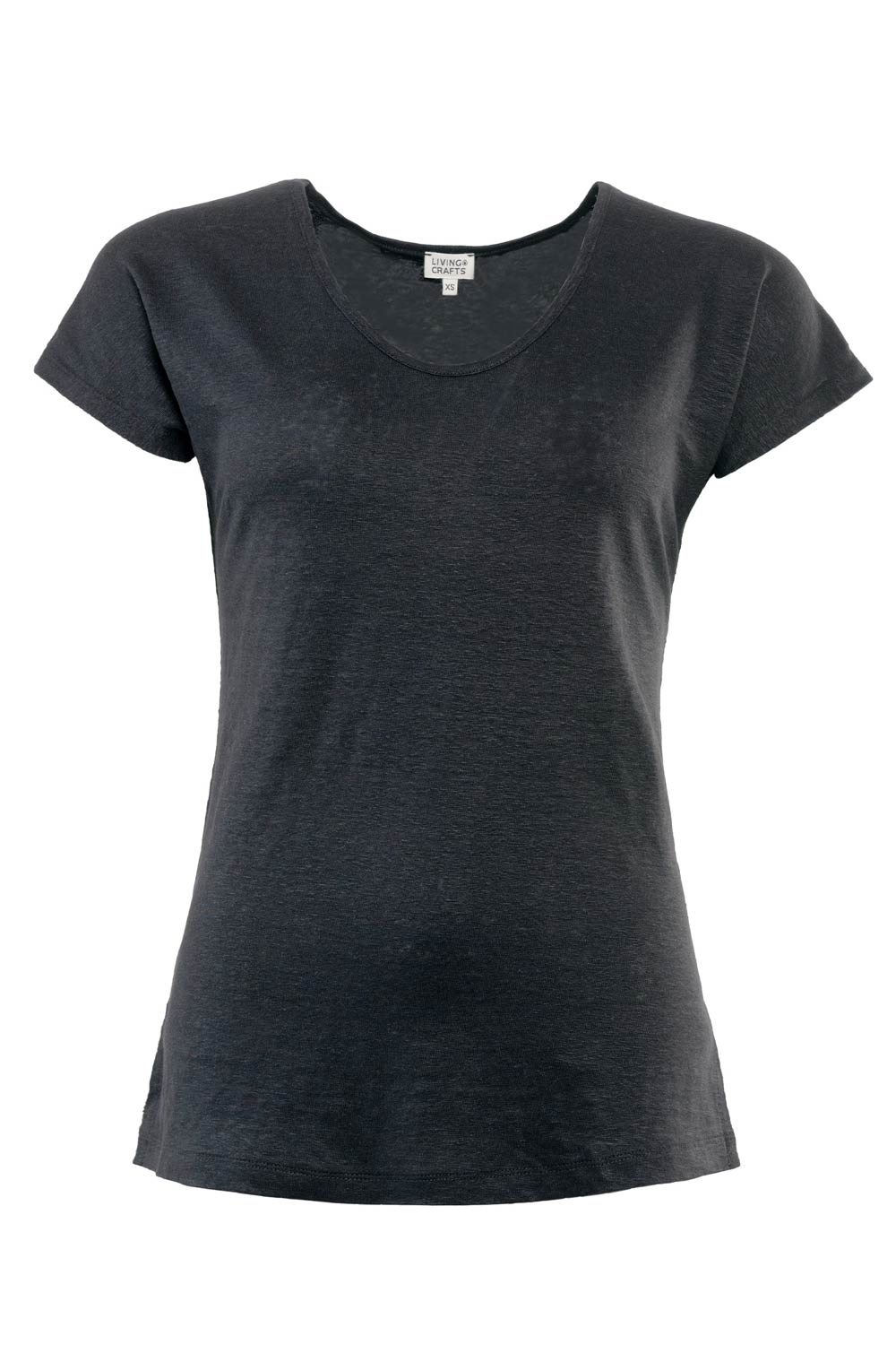 Linnen t-shirt v-hals zwart