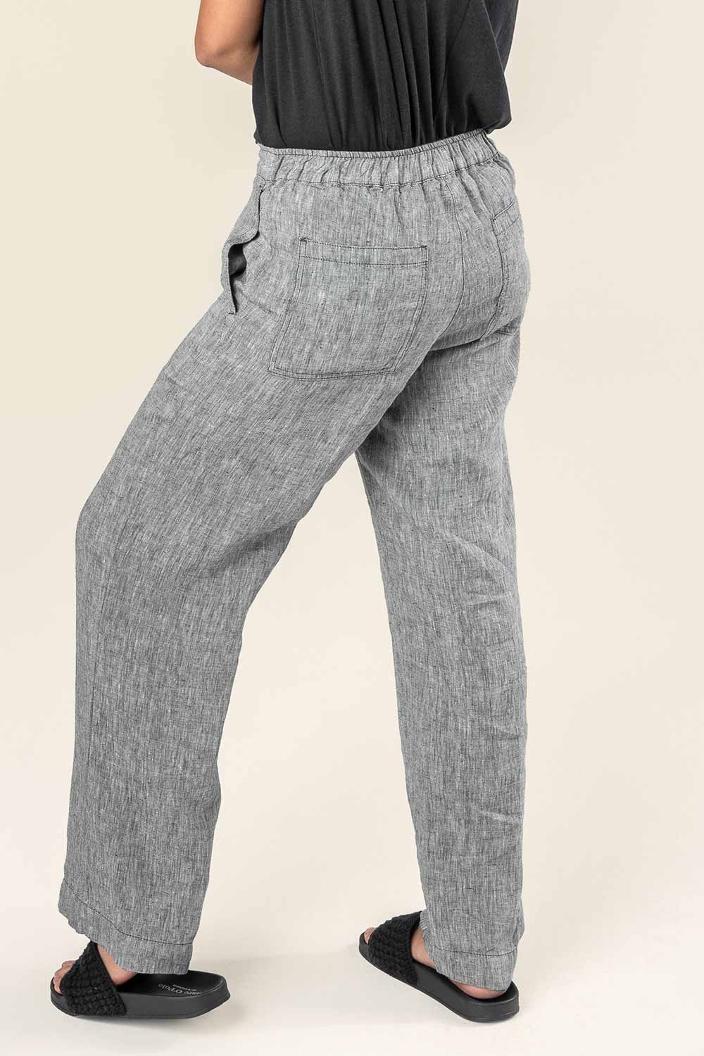 Linnen pantalon zwart-wit - Afbeelding 3