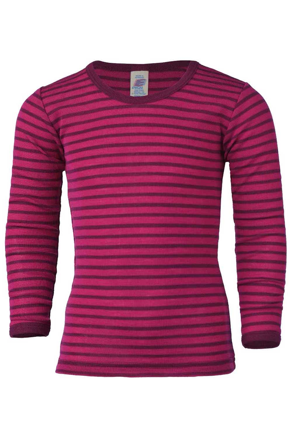 Roze gestreept shirt lange mouw wol zijde