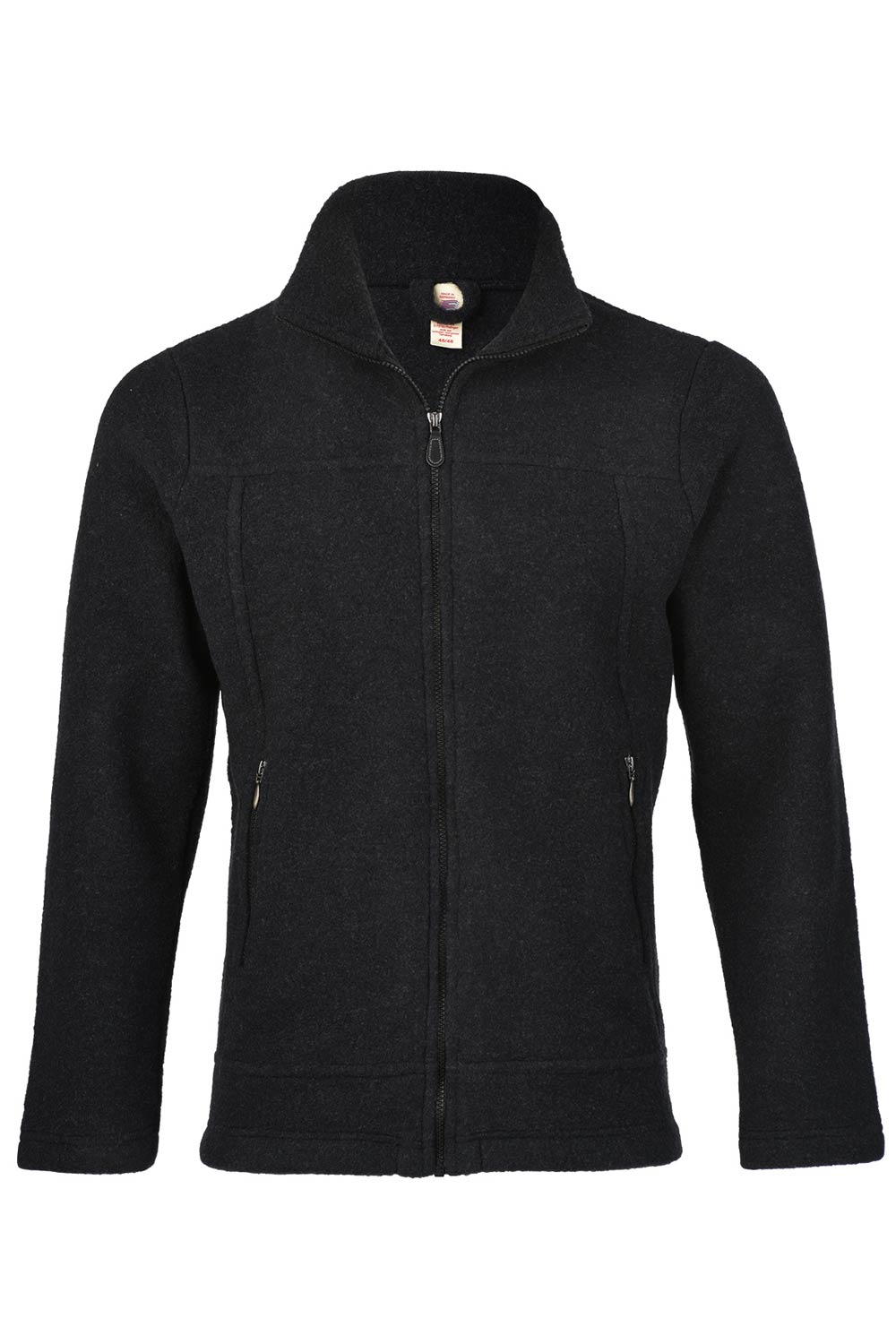 Wollen herenfleecevest 100% bio merino wol zwart