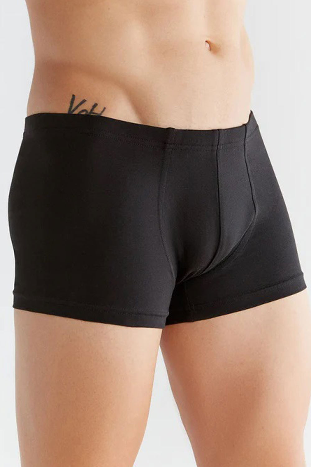 Heren boxer retroshort korte pijp zwart