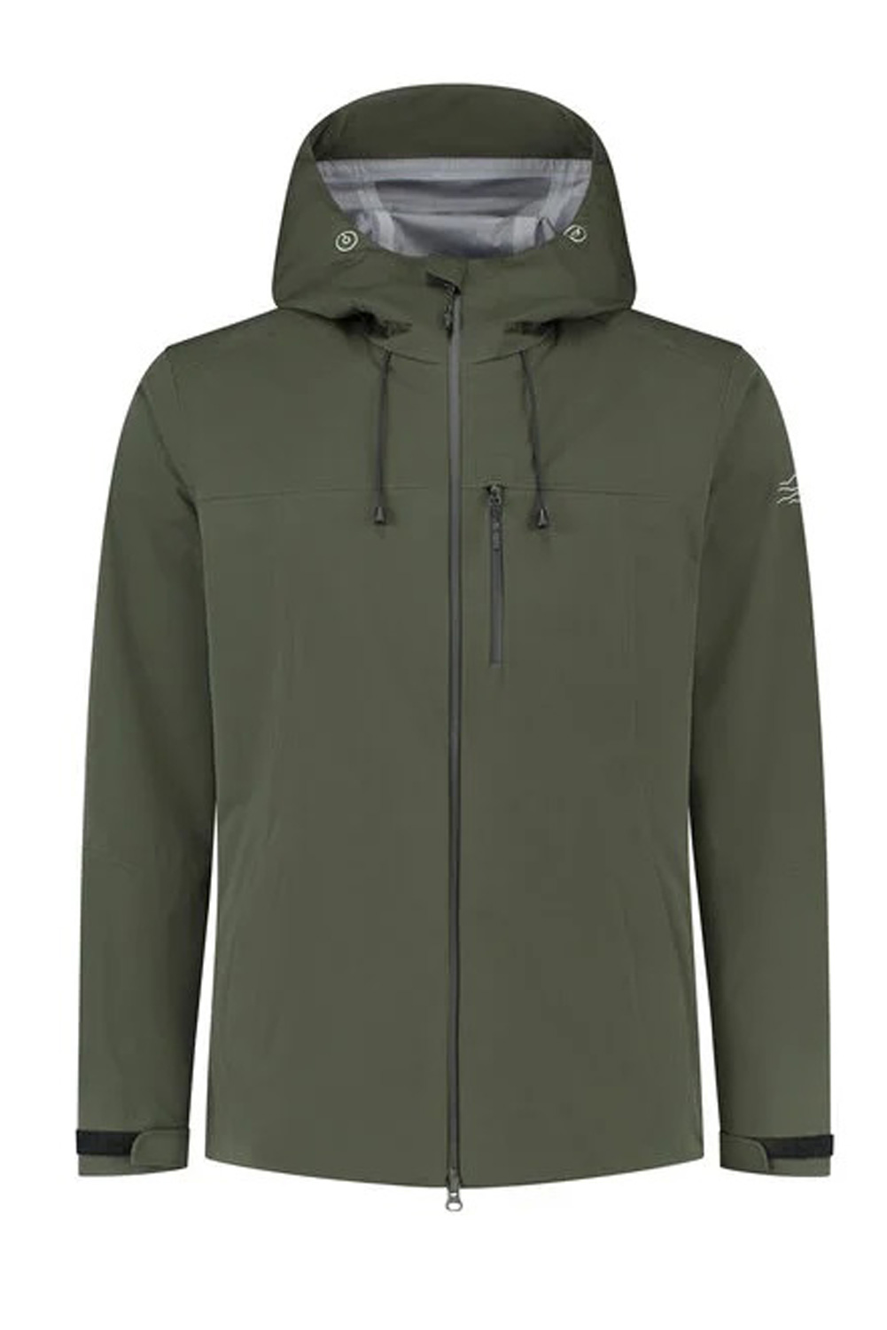 Groene wind- en waterdichte herenjas gerecycled polyester
