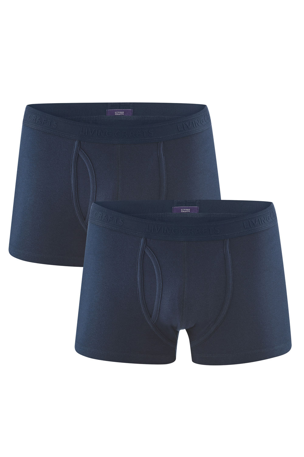 Boxershort met gulp 2-pack biokatoen donkerblauw