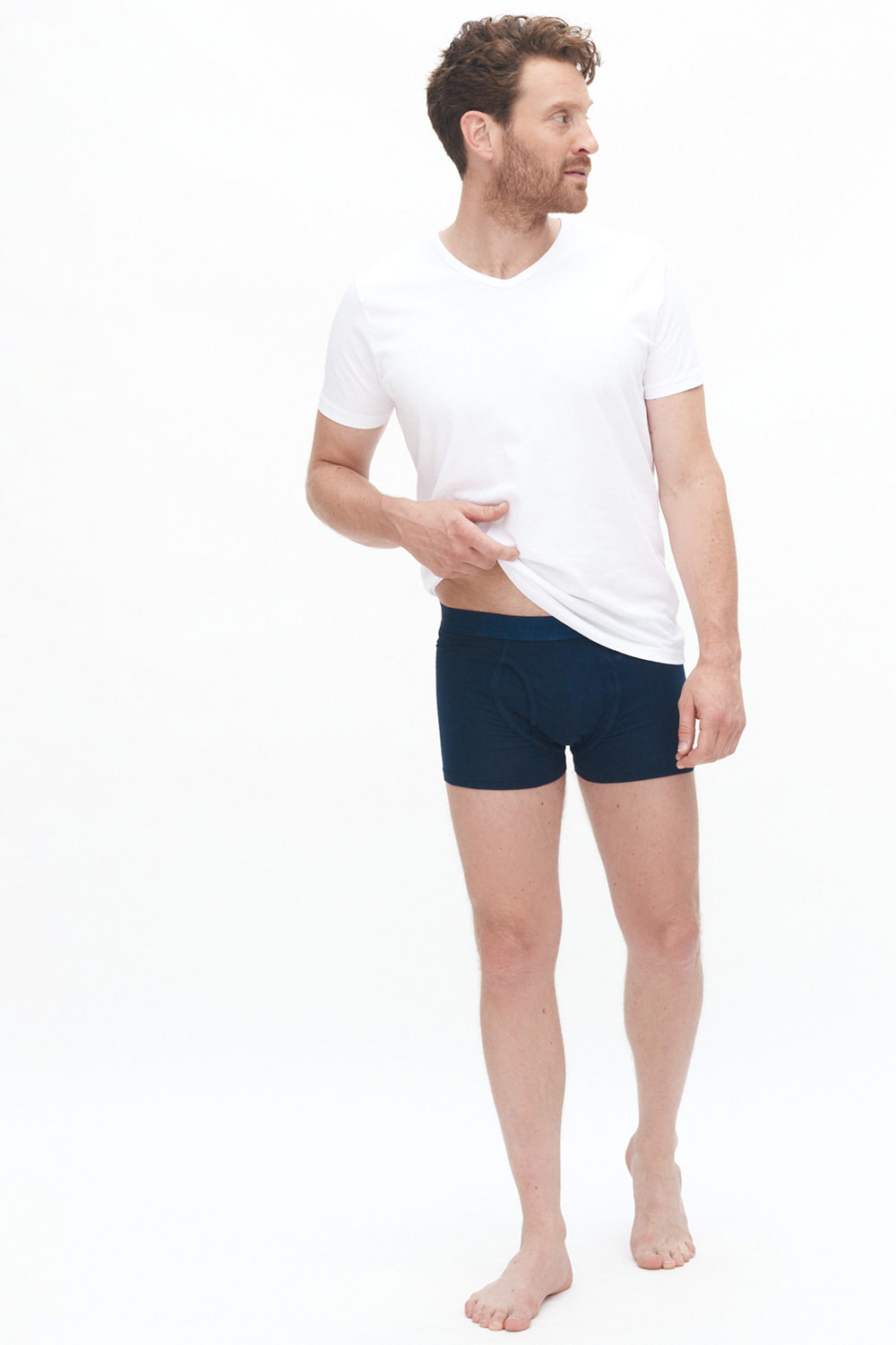 Boxershort met gulp 2-pack biokatoen donkerblauw - Afbeelding 2
