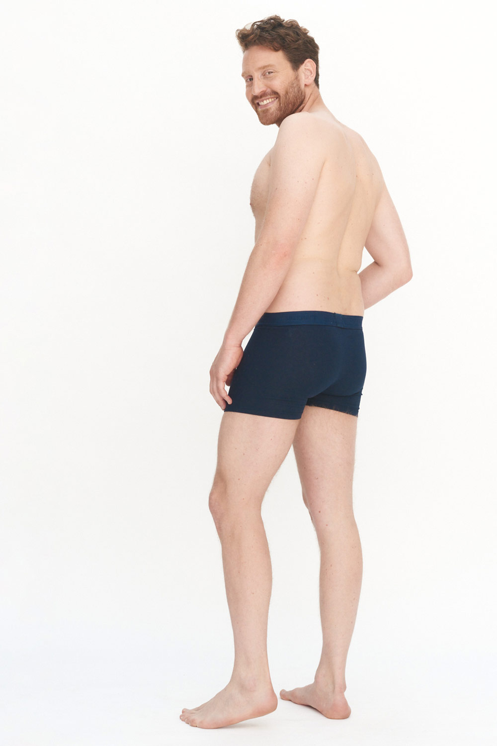 Boxershort met gulp 2-pack biokatoen donkerblauw - Afbeelding 3