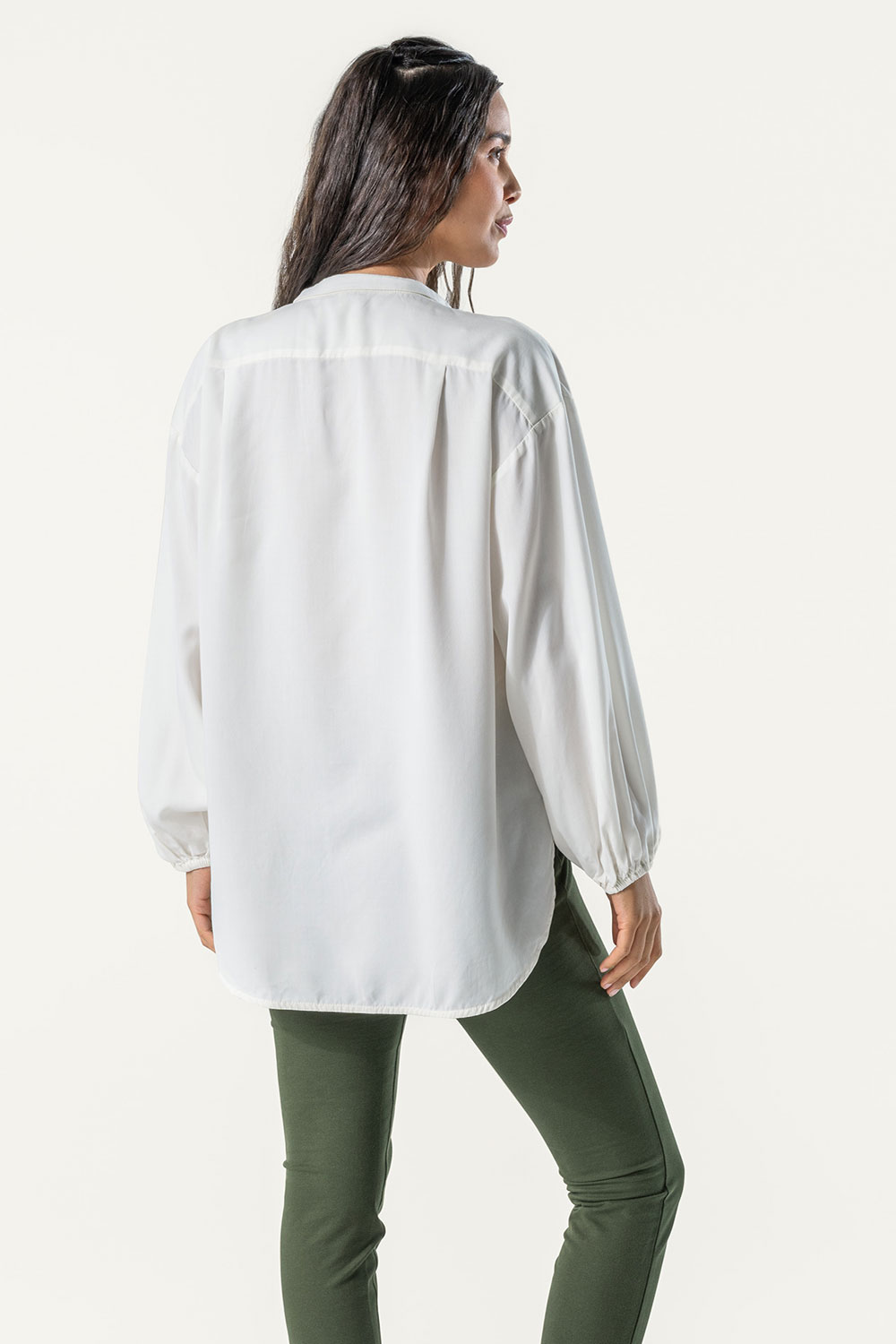 Tencel blouse off-white - Afbeelding 3