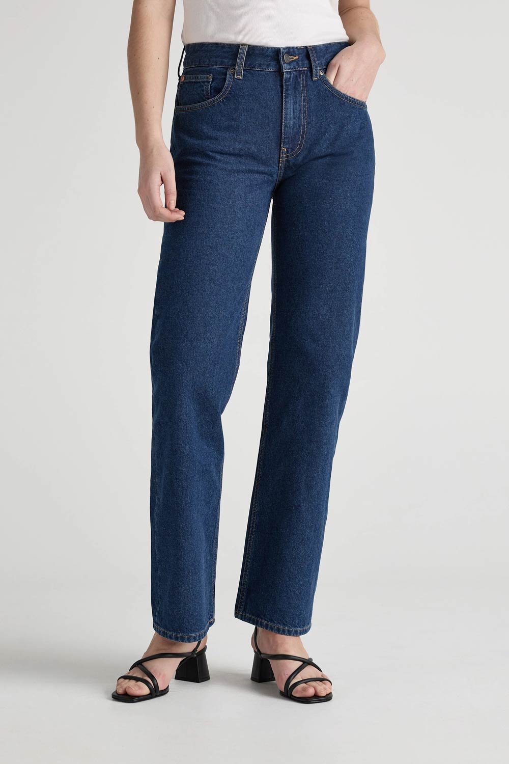 Jamie mid loose spijkerbroek Stone indigo