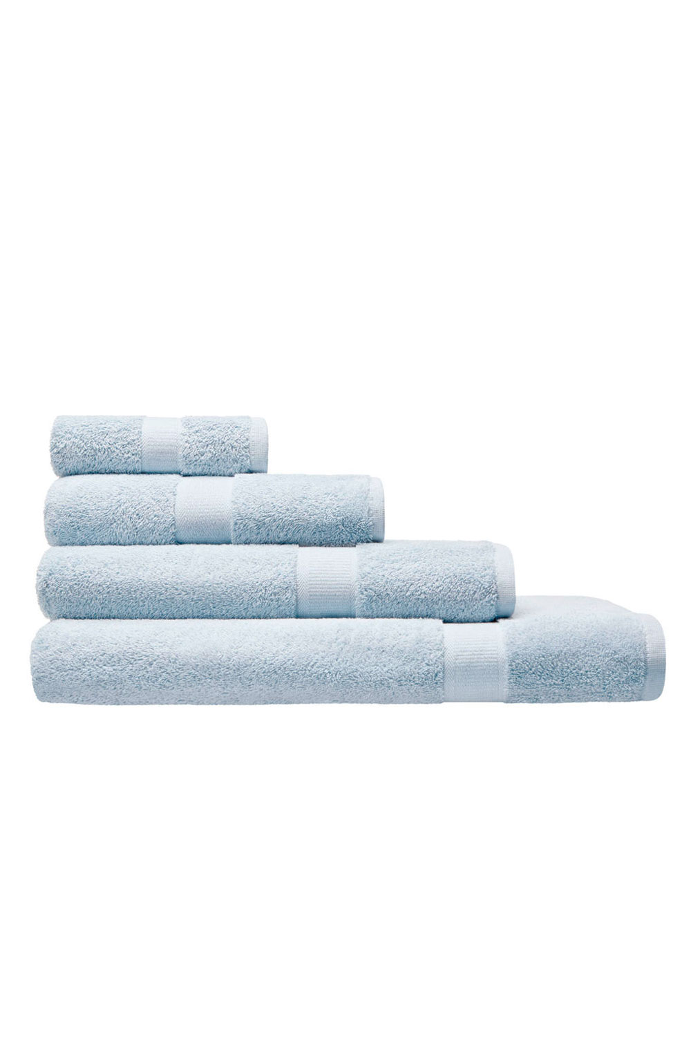 Badtextiel biokatoen helblauw