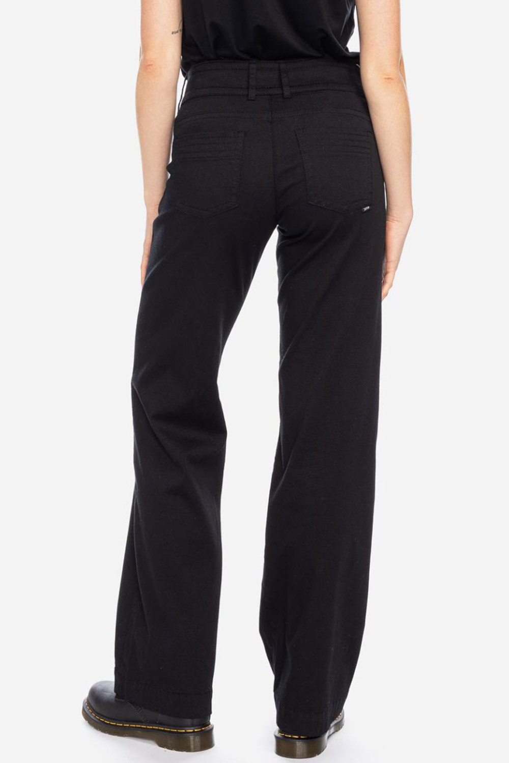 Zwarte broek met wijdere pijp - Afbeelding 2