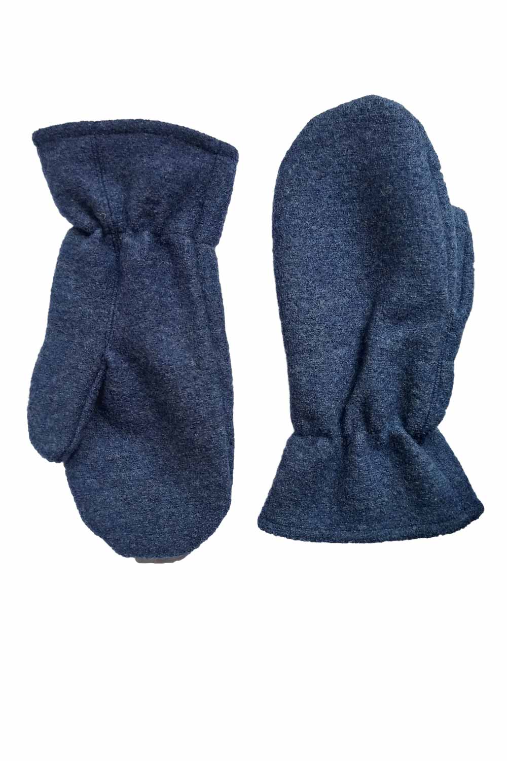 Gevoerde merinowollen wanten gemêleerd blauw