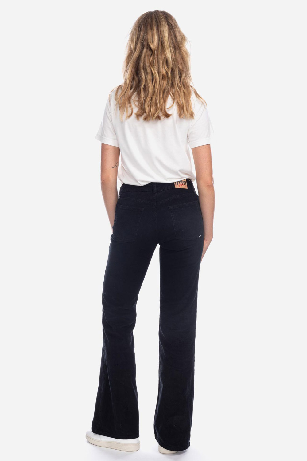 Ribbroek flared unisex zwart - Afbeelding 2