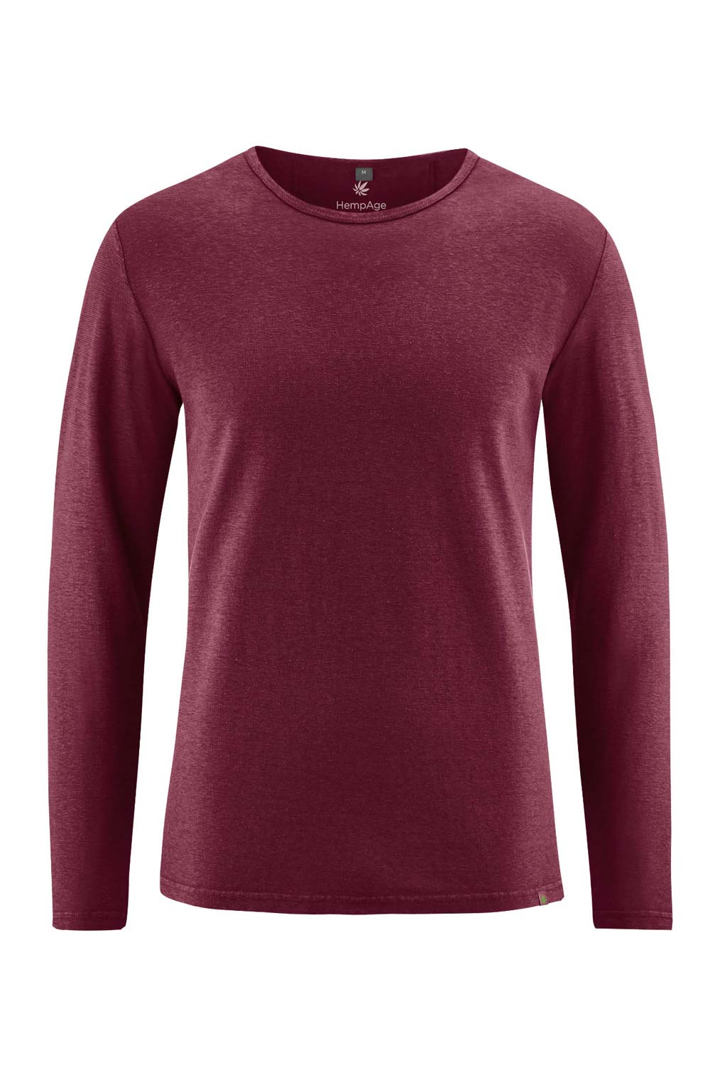Basic shirt ronde hals hennep bordeaux