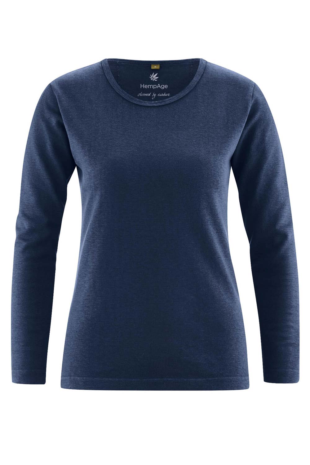 Basic shirt ronde hals hennep navy