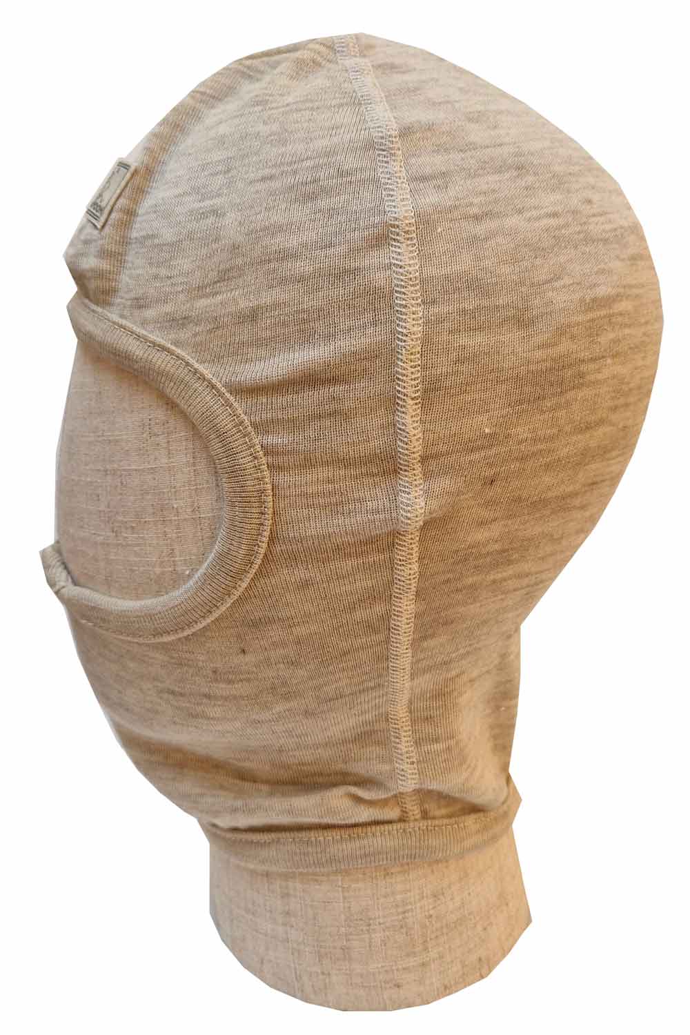 Bivakmuts wol/zijde kids beige