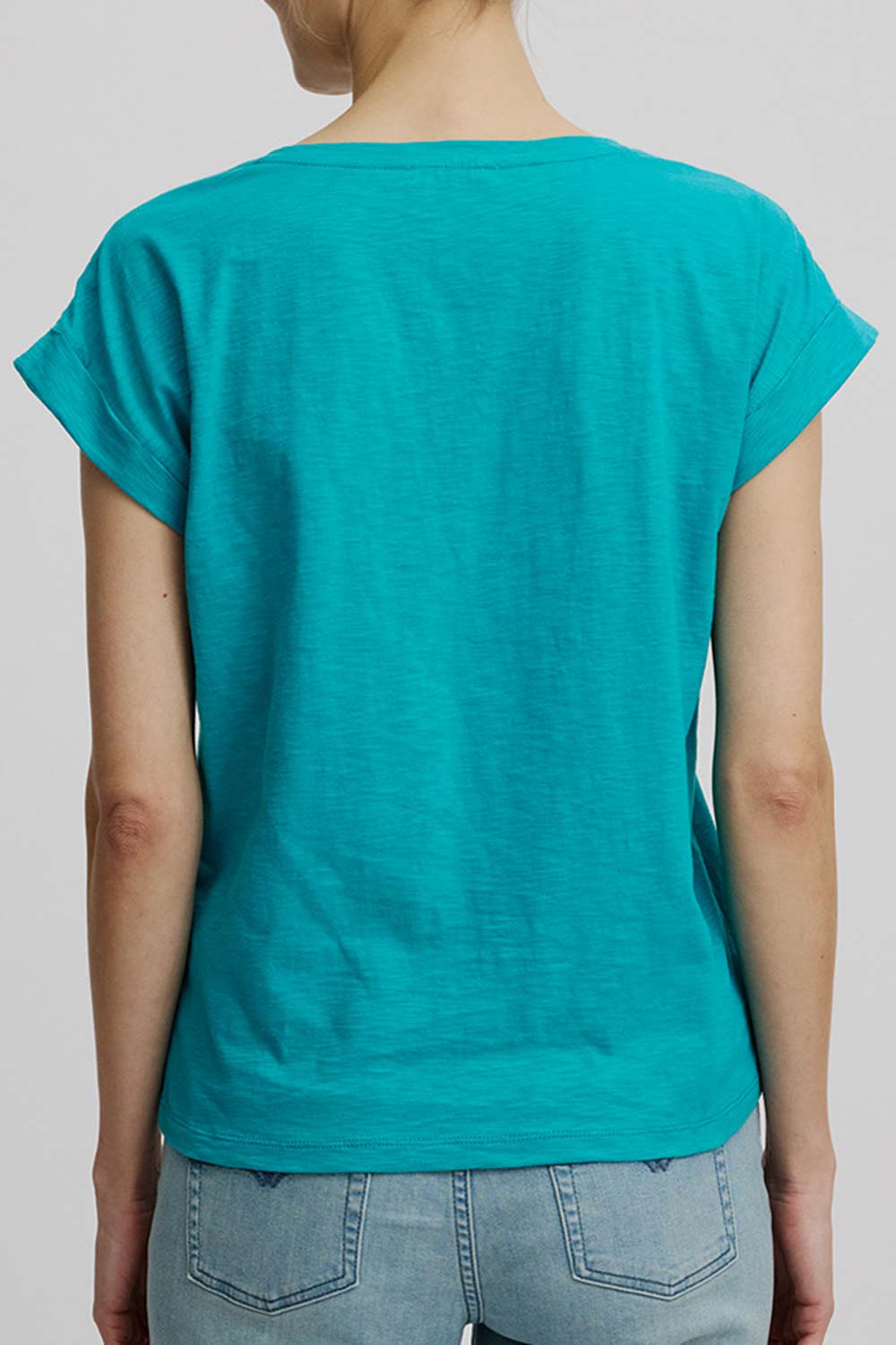 Zeeblauw mouwloos t-shirt - Afbeelding 3