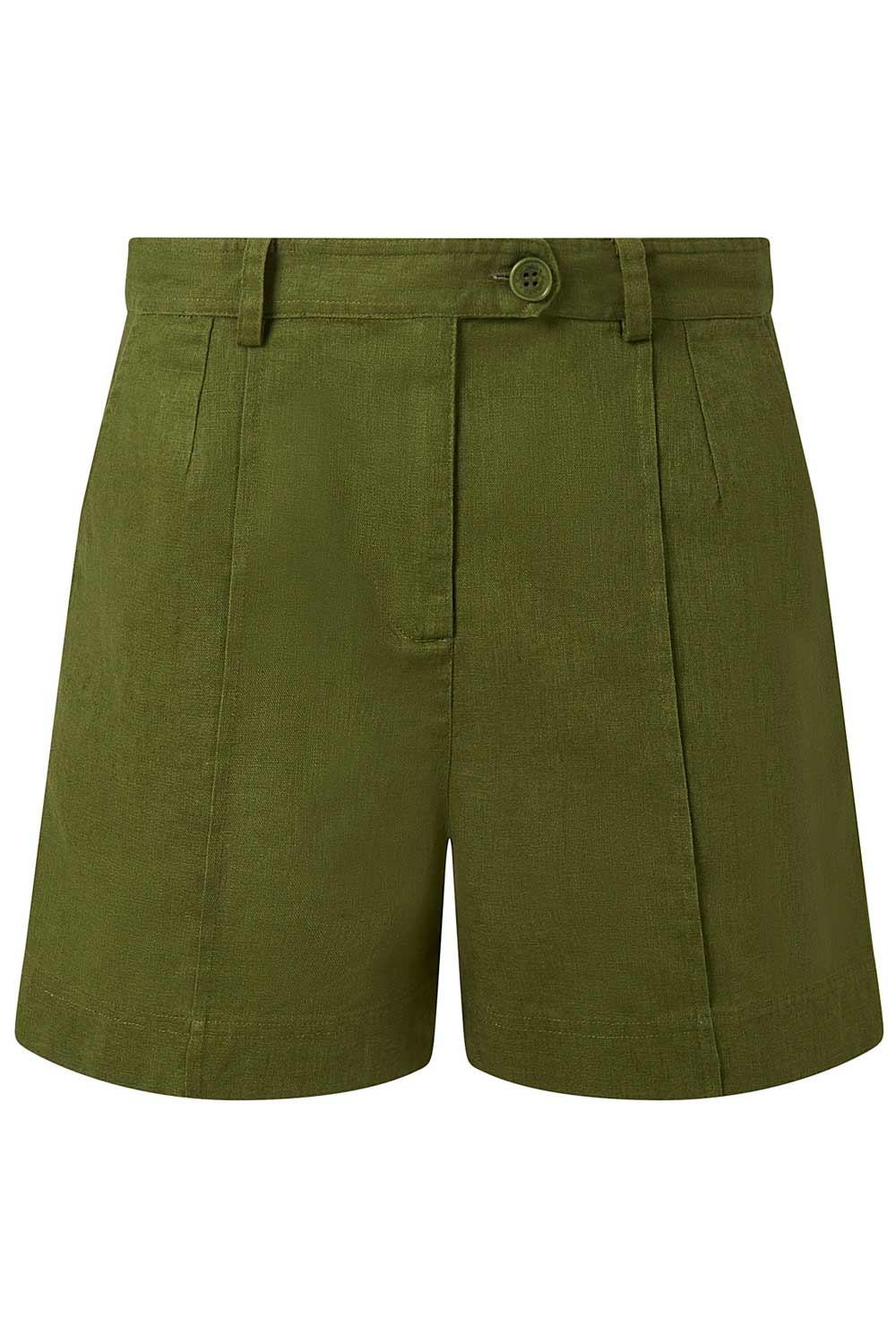 Korte broek linnen biokatoen groen