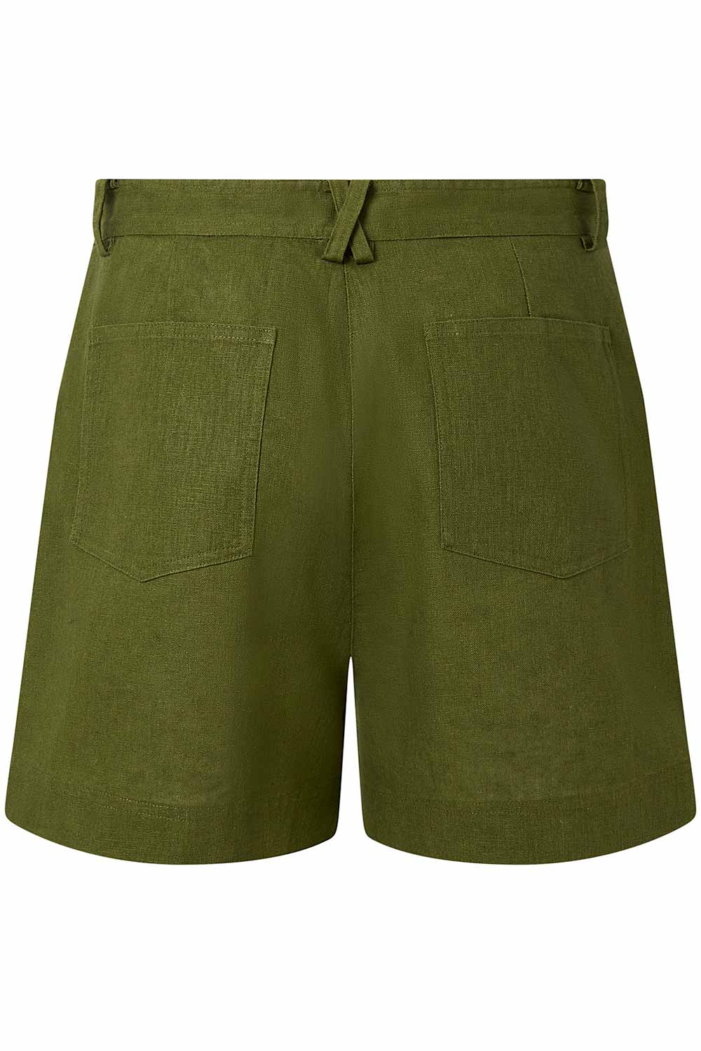 Korte broek linnen biokatoen groen - Afbeelding 2