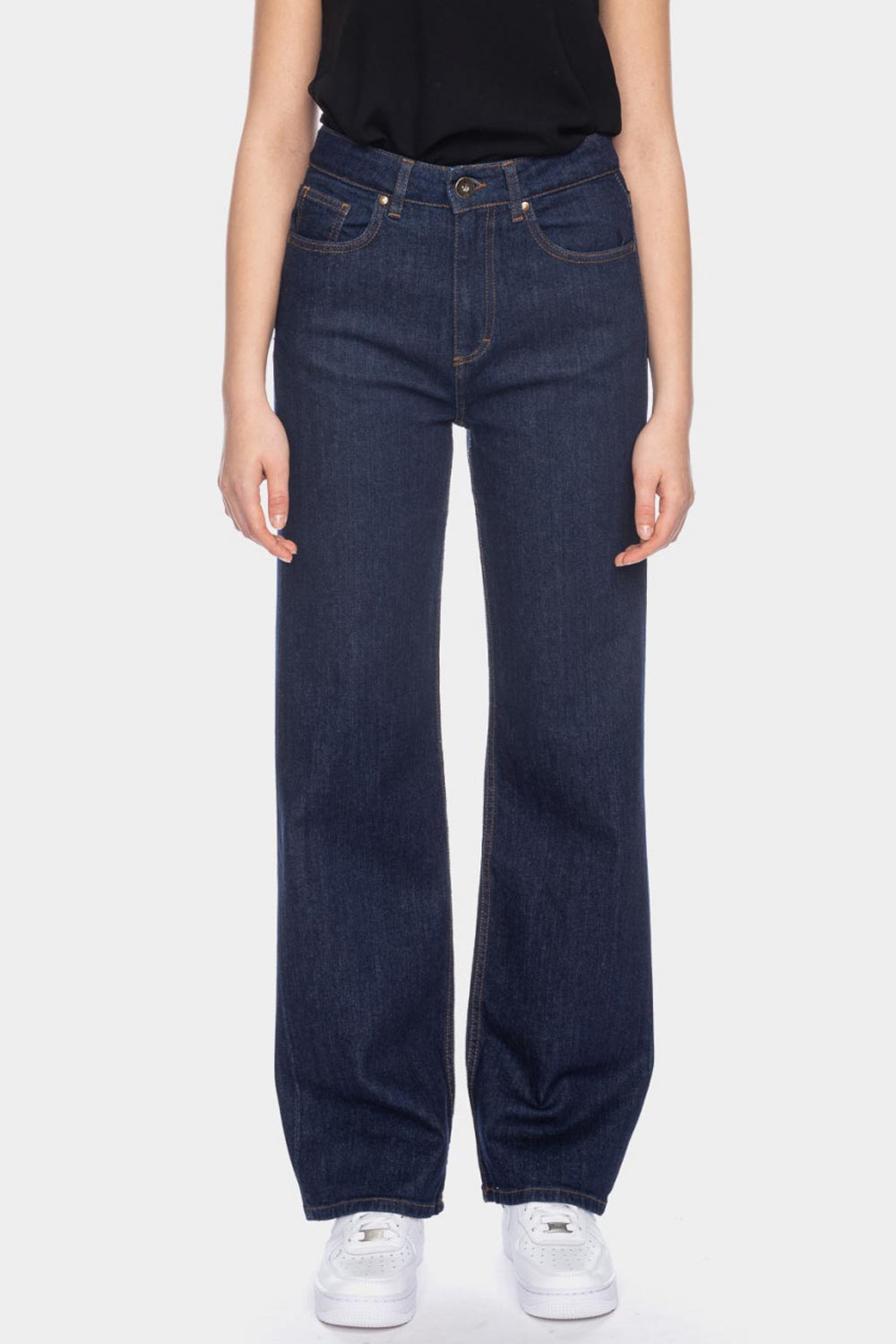 Damesjeans donkerblauw rechte pijp