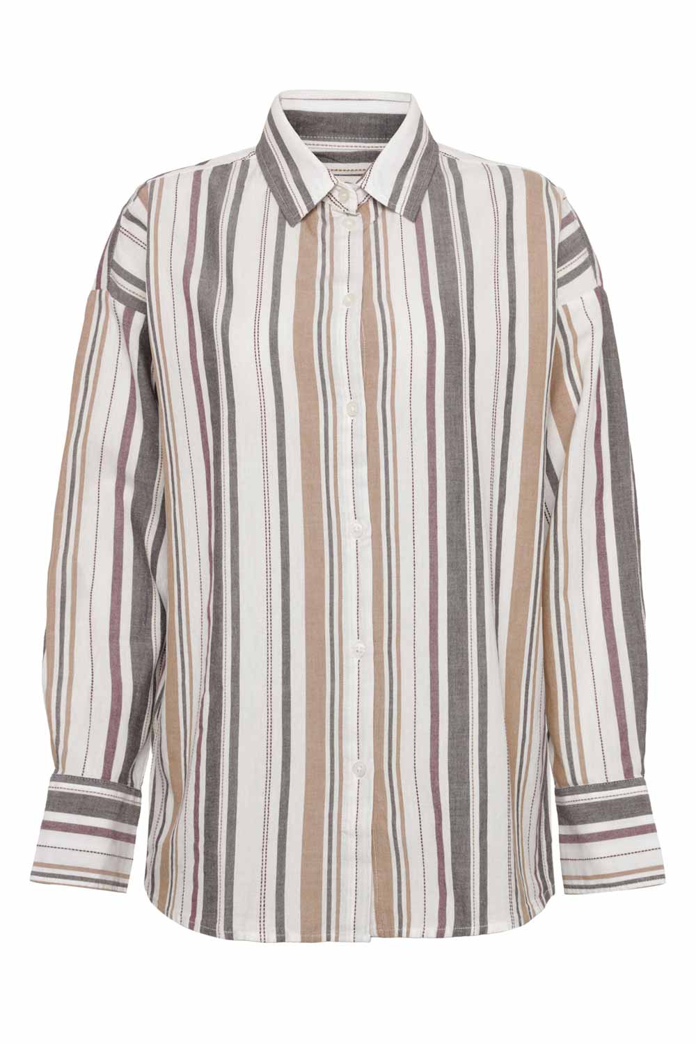 Gestreepte damesblouse katoen