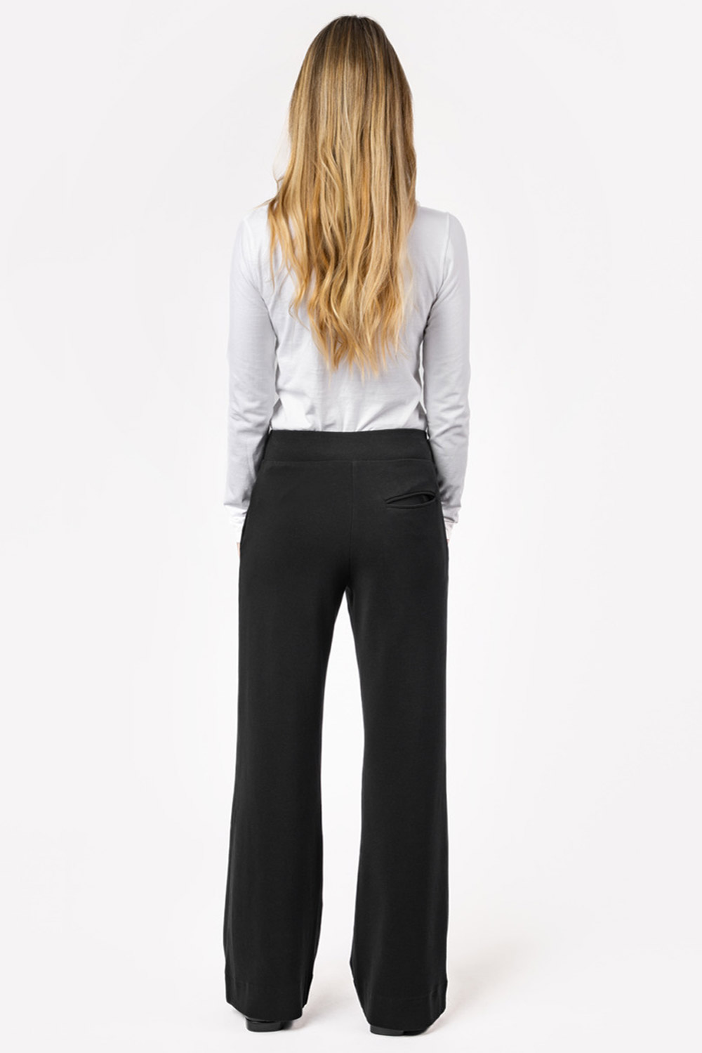 Zwarte biokatoenen jersey broek - Afbeelding 2
