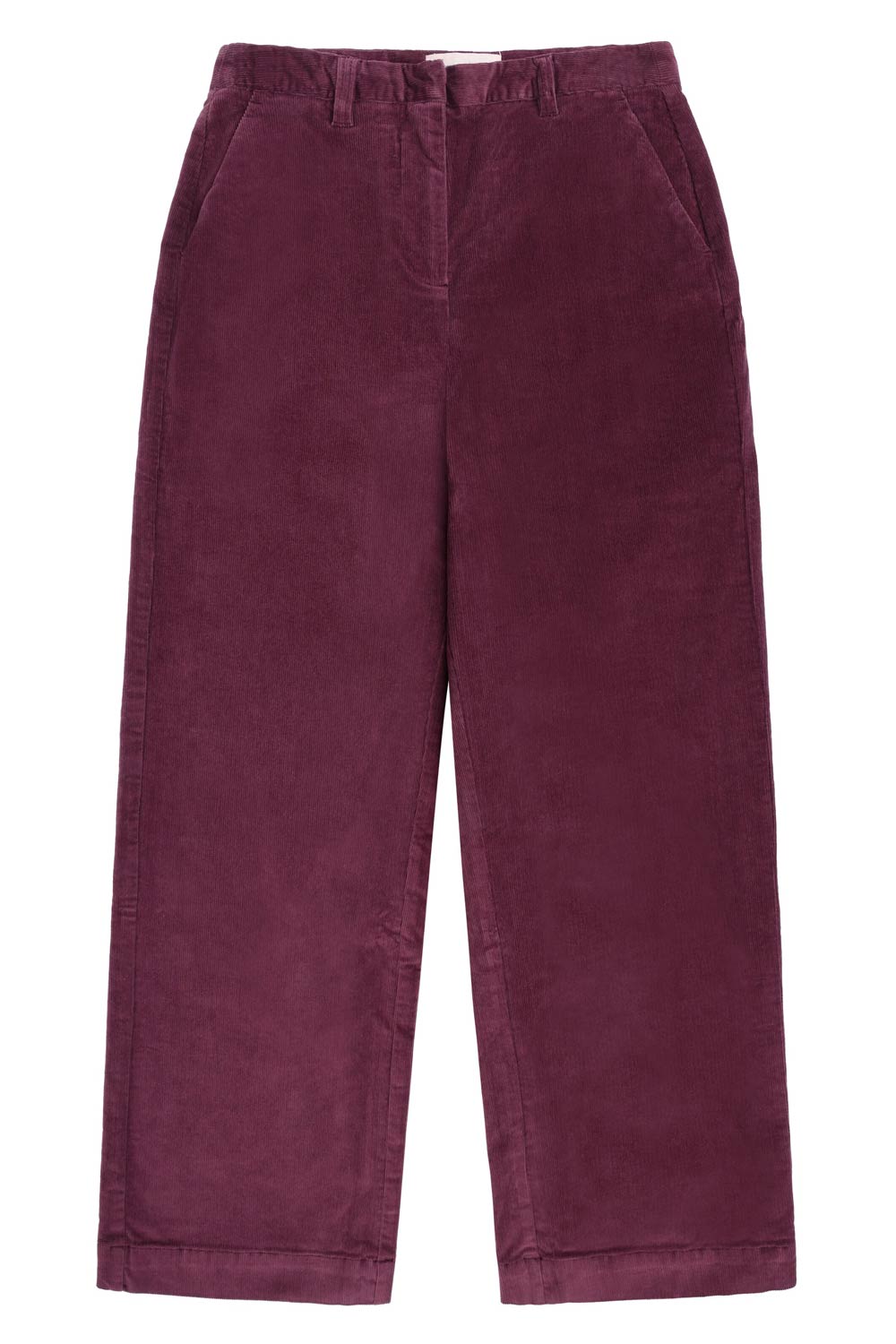 Ribbroek wijde rechte pijp bordeaux