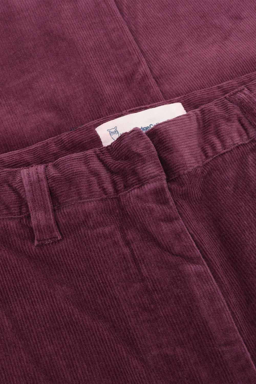 Ribbroek wijde rechte pijp bordeaux - Afbeelding 3