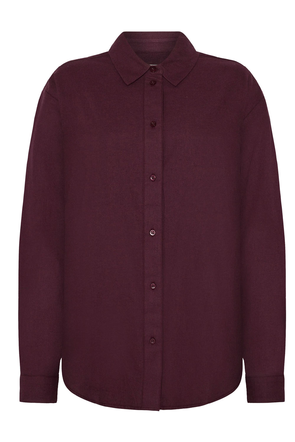 Flanellen overhemdblouse bordeaux - Afbeelding 2